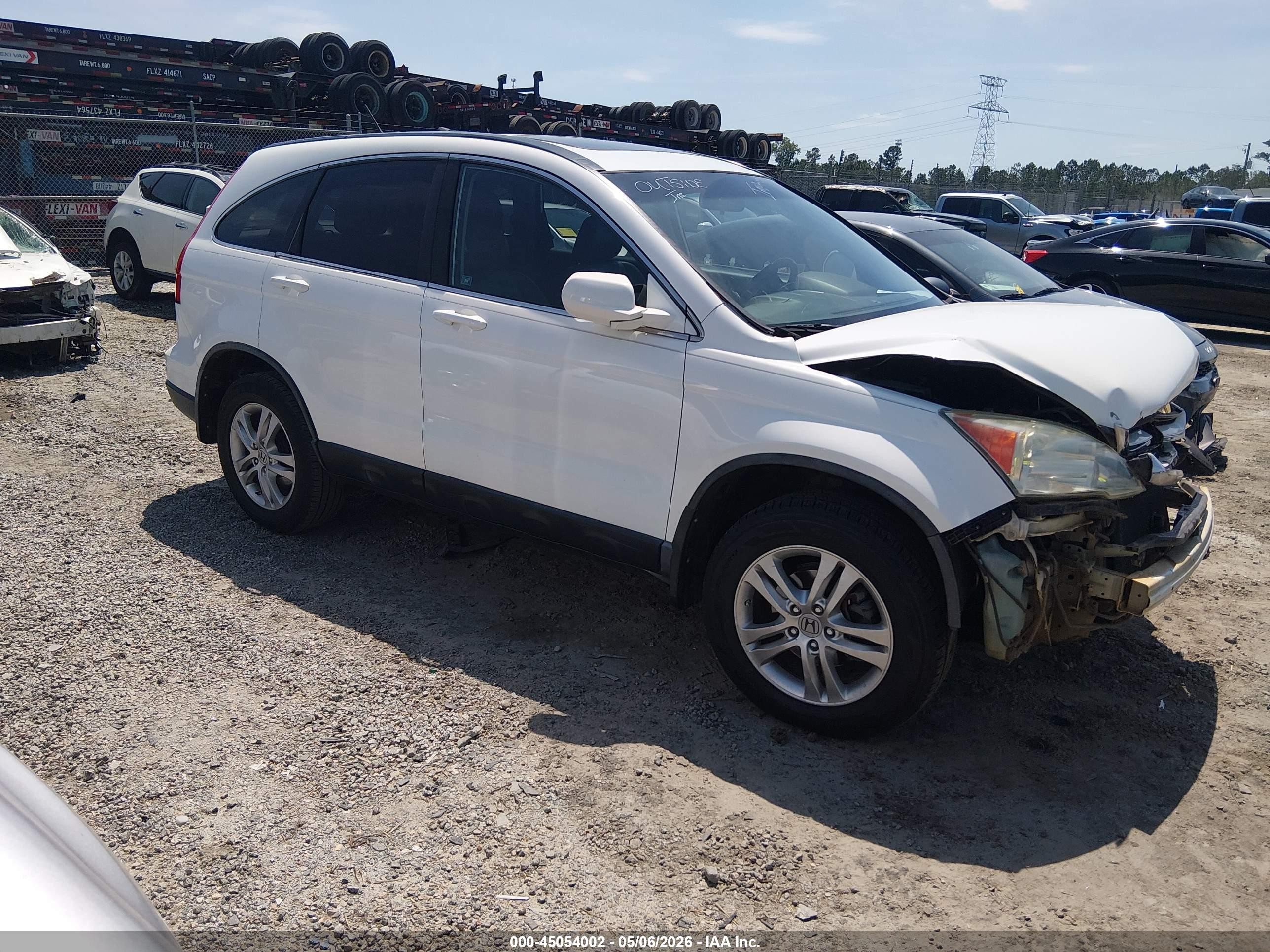 2010 Honda Cr-v Ex-l White vin: 5J6RE3H70AL026894