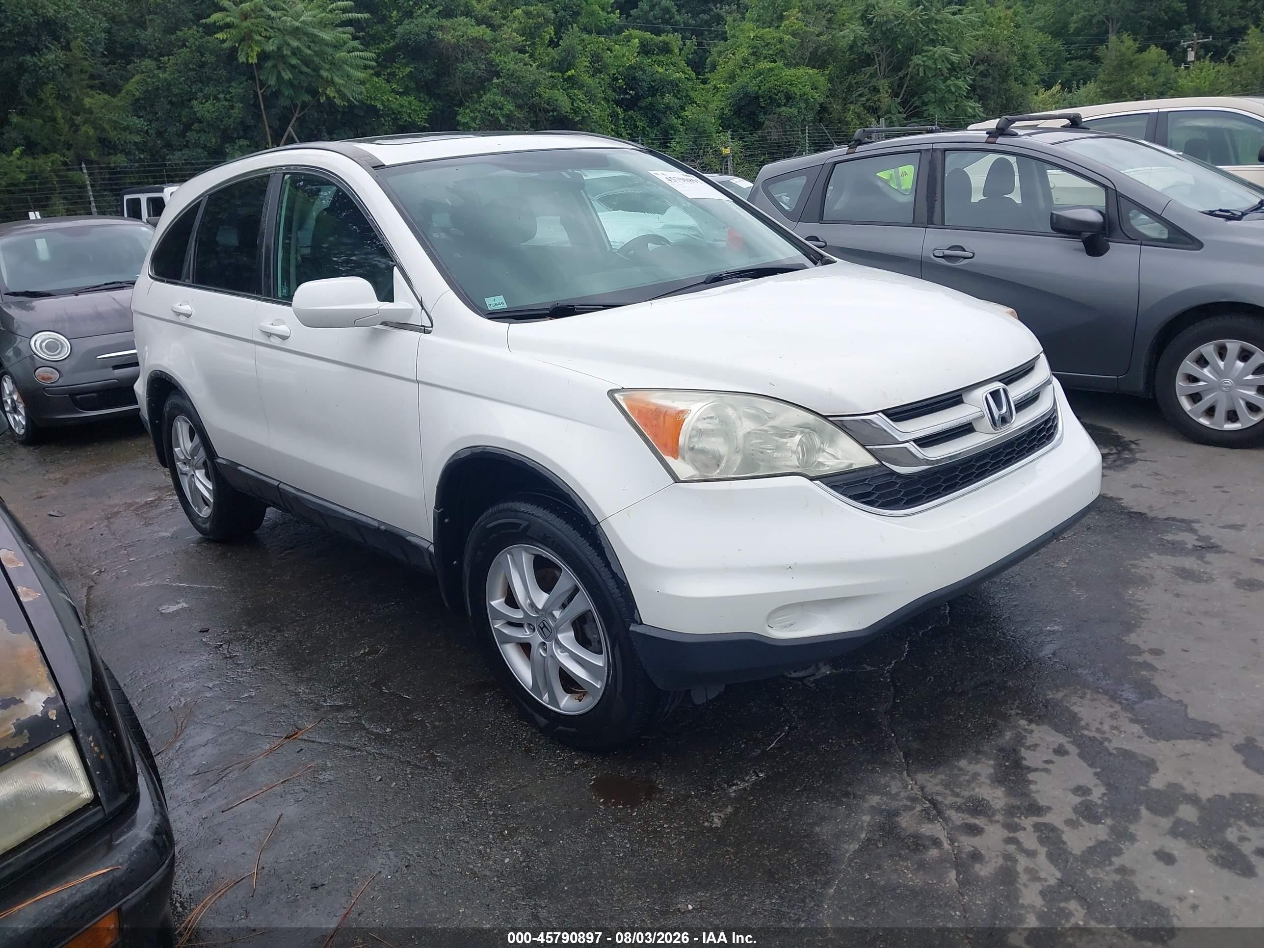 2010 Honda Cr-v Ex-l White vin: 5J6RE3H72AL009725