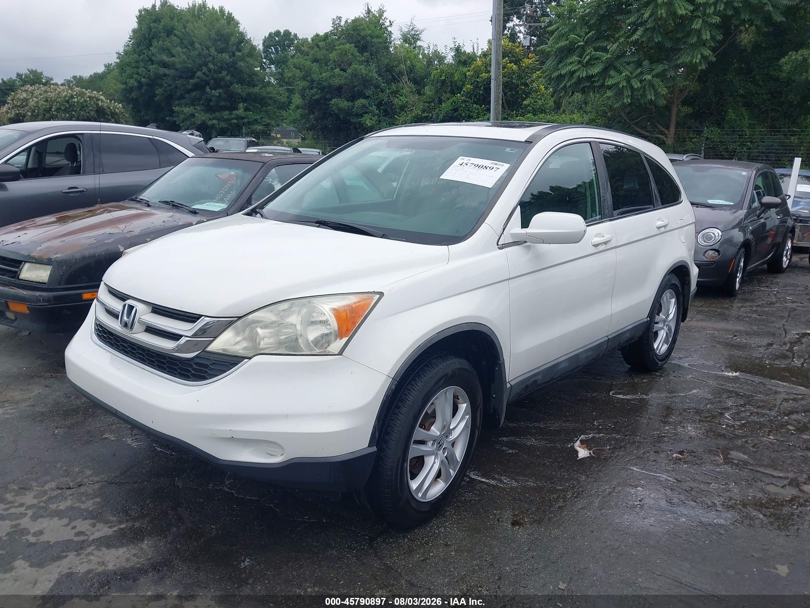 2010 Honda Cr-v Ex-l White vin: 5J6RE3H72AL009725