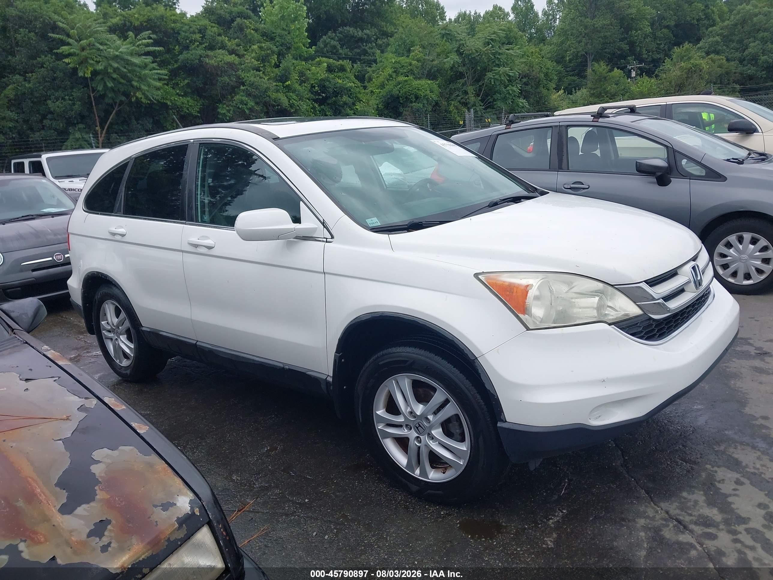 2010 Honda Cr-v Ex-l White vin: 5J6RE3H72AL009725