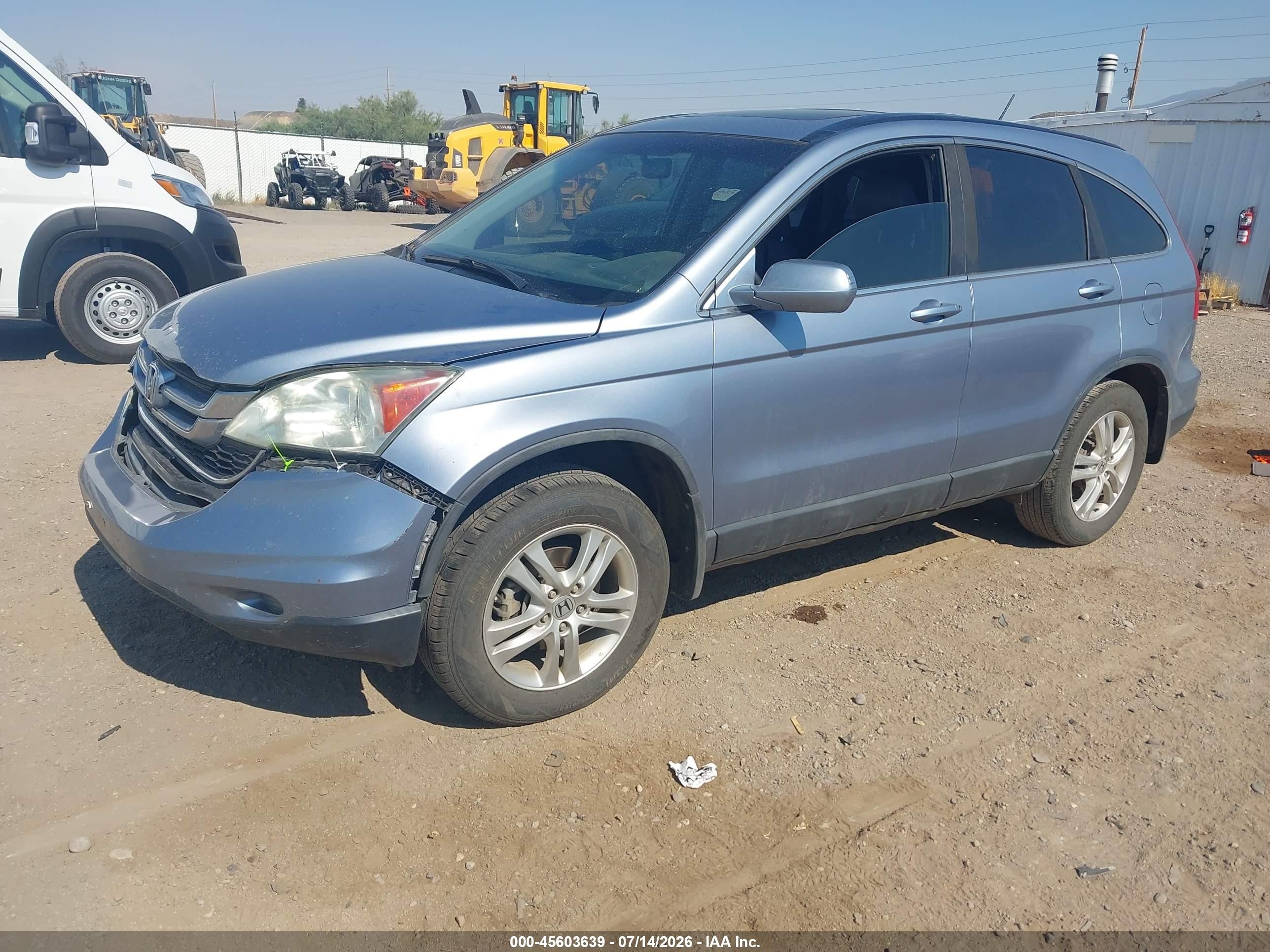 2010 Honda Cr-v Ex-l Blue vin: 5J6RE3H72AL023835