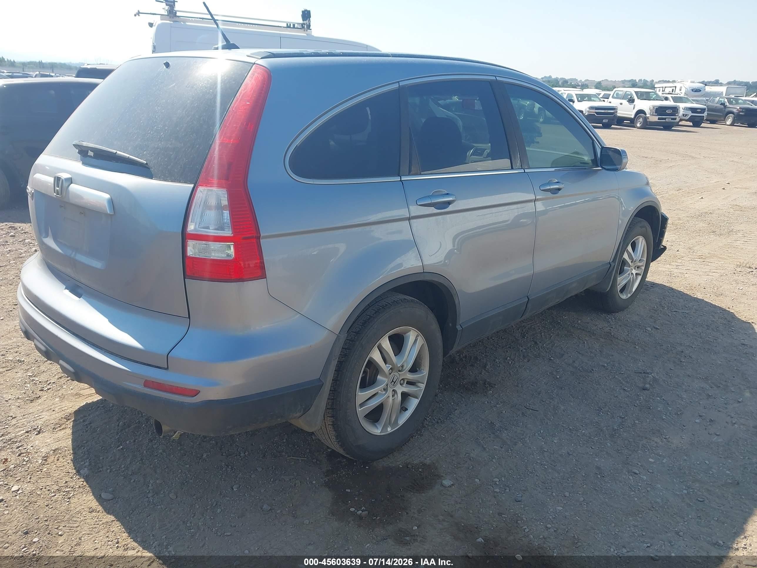 2010 Honda Cr-v Ex-l Blue vin: 5J6RE3H72AL023835