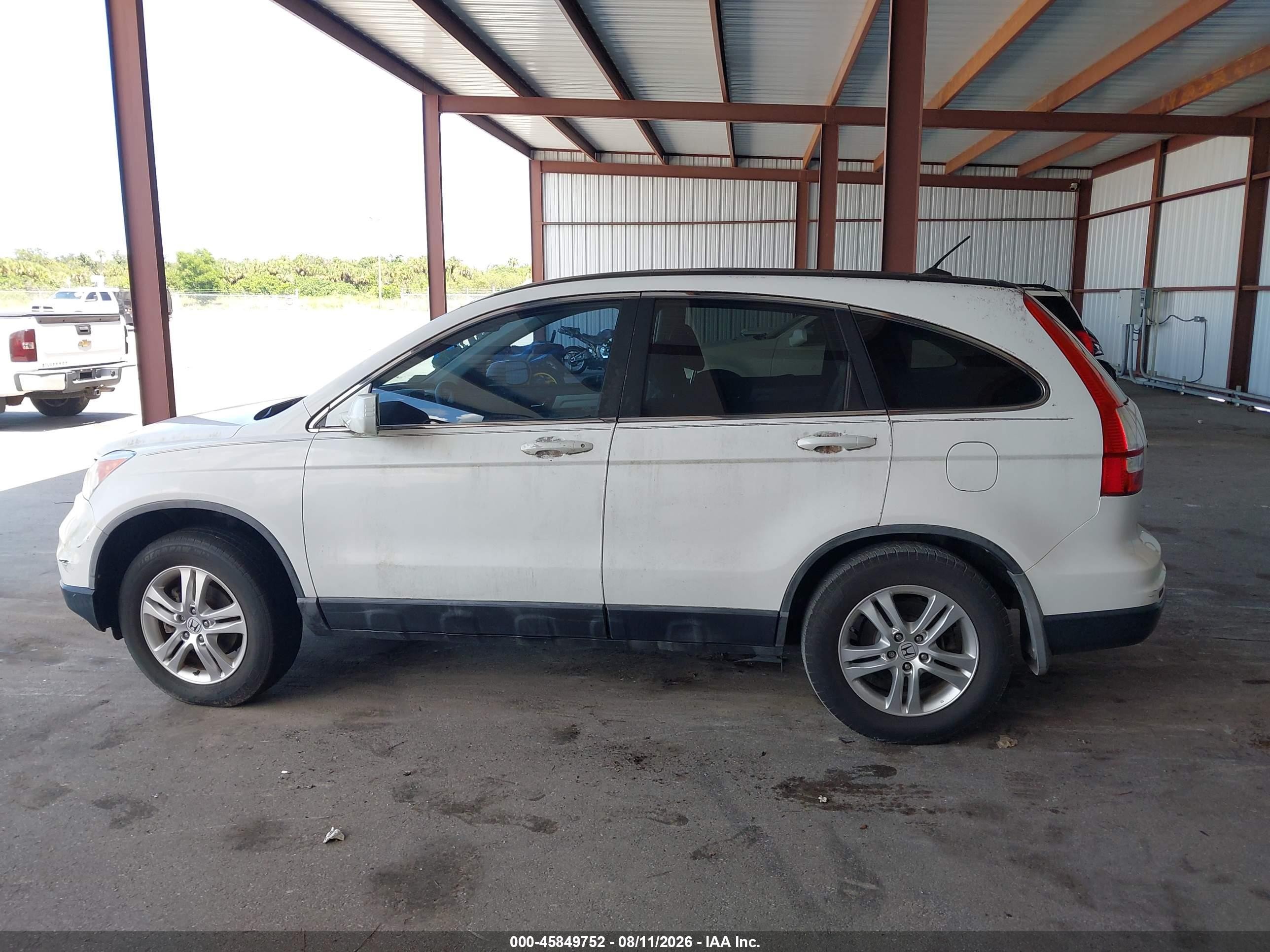 2011 Honda Cr-v Ex-l White vin: 5J6RE3H72BL015882