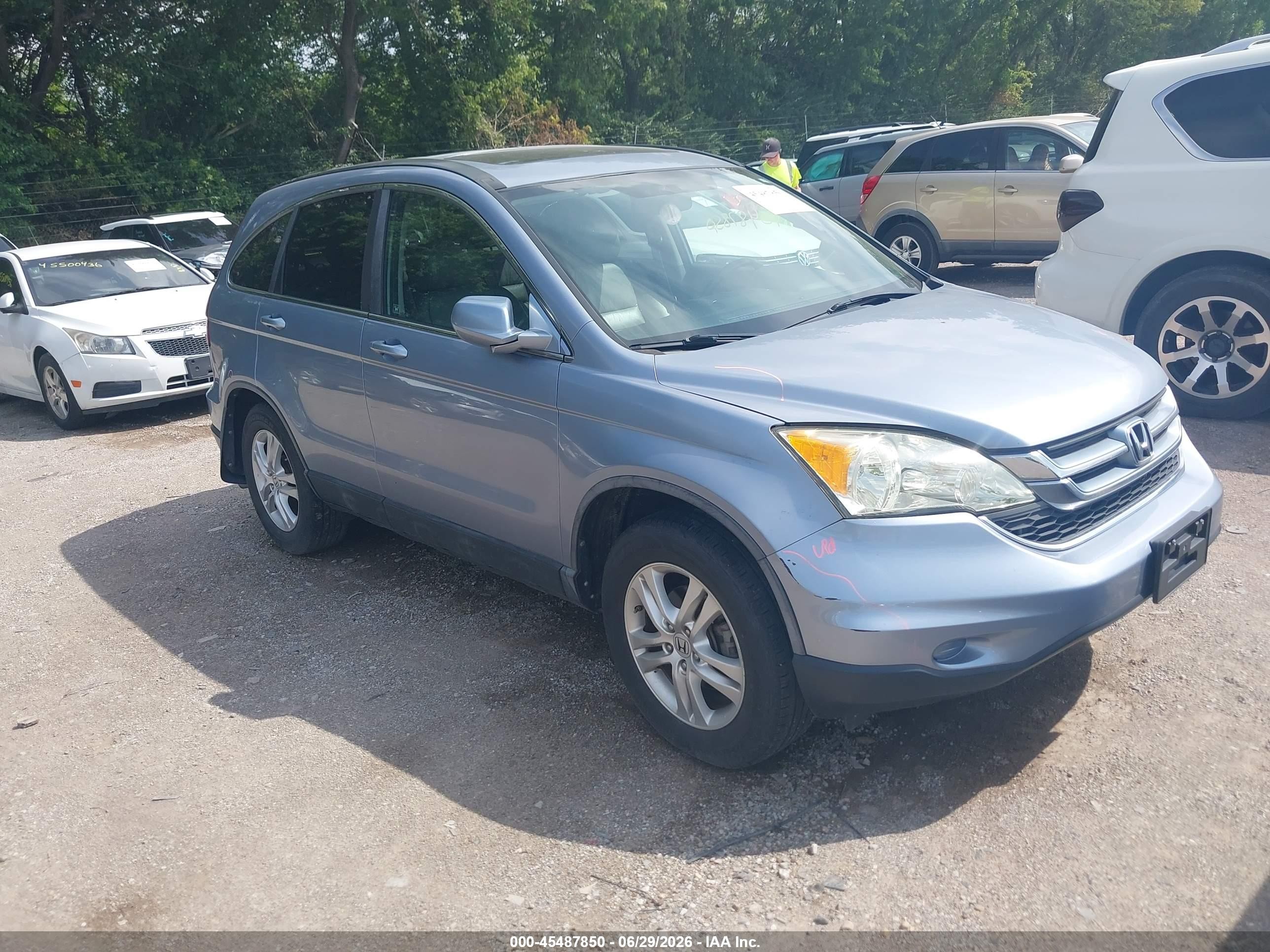 2011 Honda Cr-v Ex-l Blue vin: 5J6RE3H72BL016403