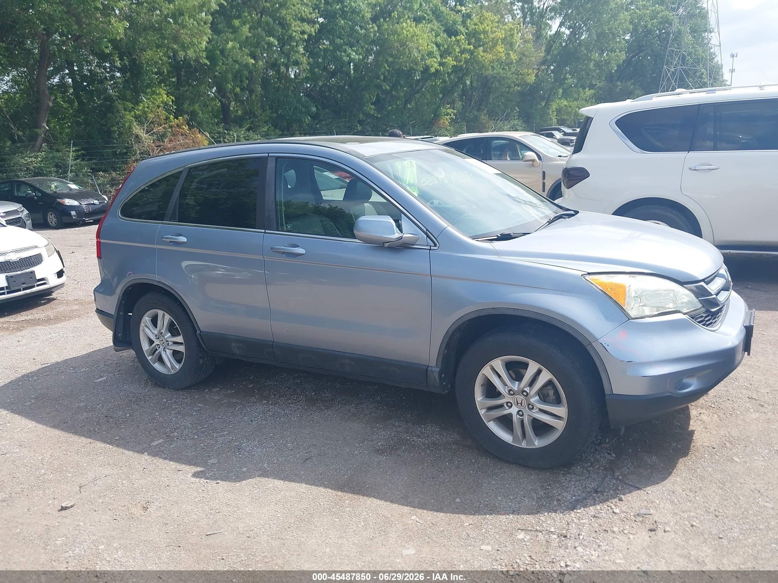 2011 Honda Cr-v Ex-l Blue vin: 5J6RE3H72BL016403