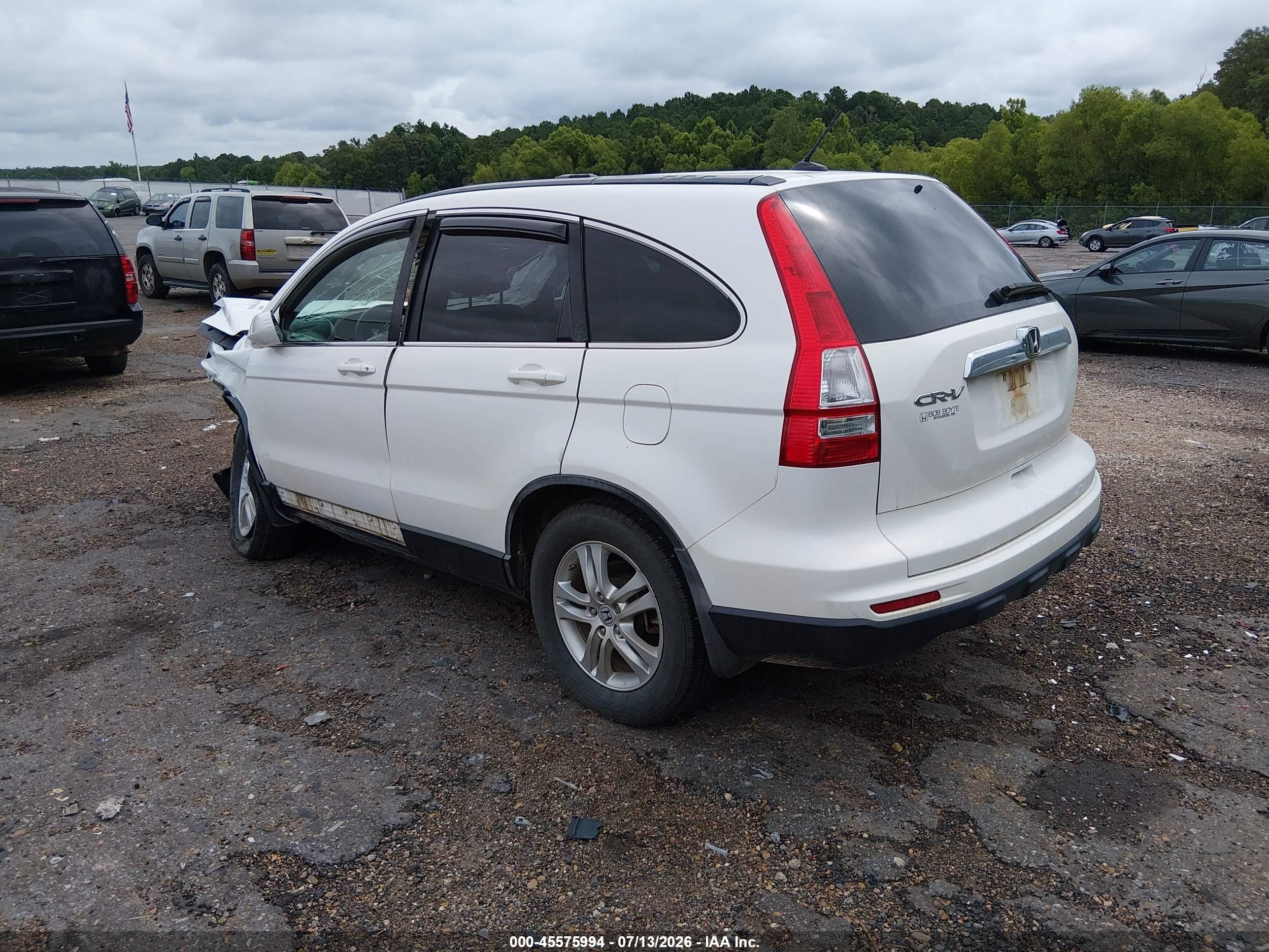 2010 Honda Cr-v Ex-l White vin: 5J6RE3H73AL019597