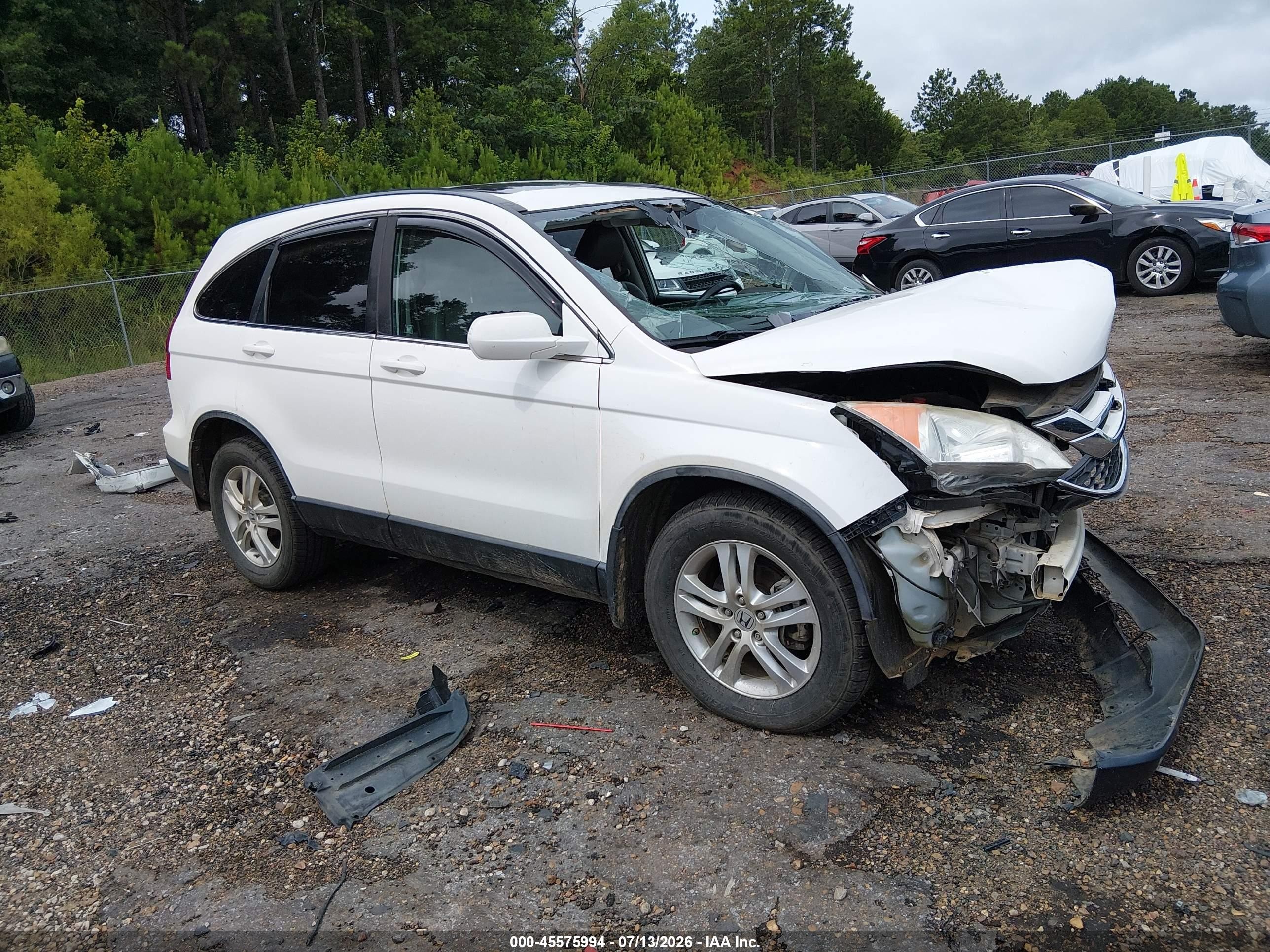 2010 Honda Cr-v Ex-l White vin: 5J6RE3H73AL019597