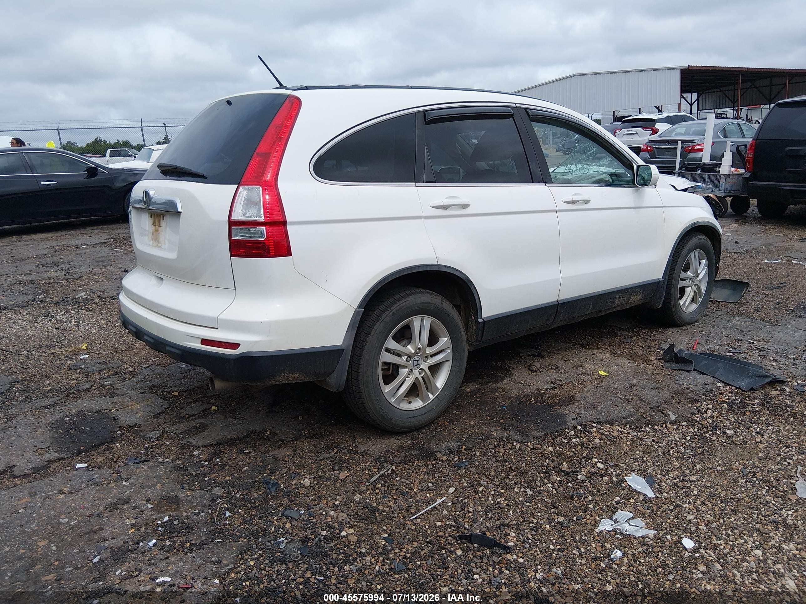 2010 Honda Cr-v Ex-l White vin: 5J6RE3H73AL019597