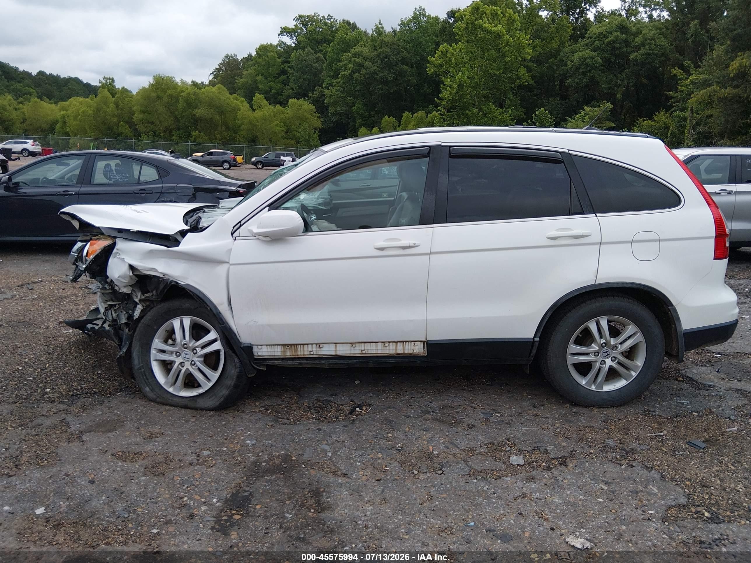 2010 Honda Cr-v Ex-l White vin: 5J6RE3H73AL019597