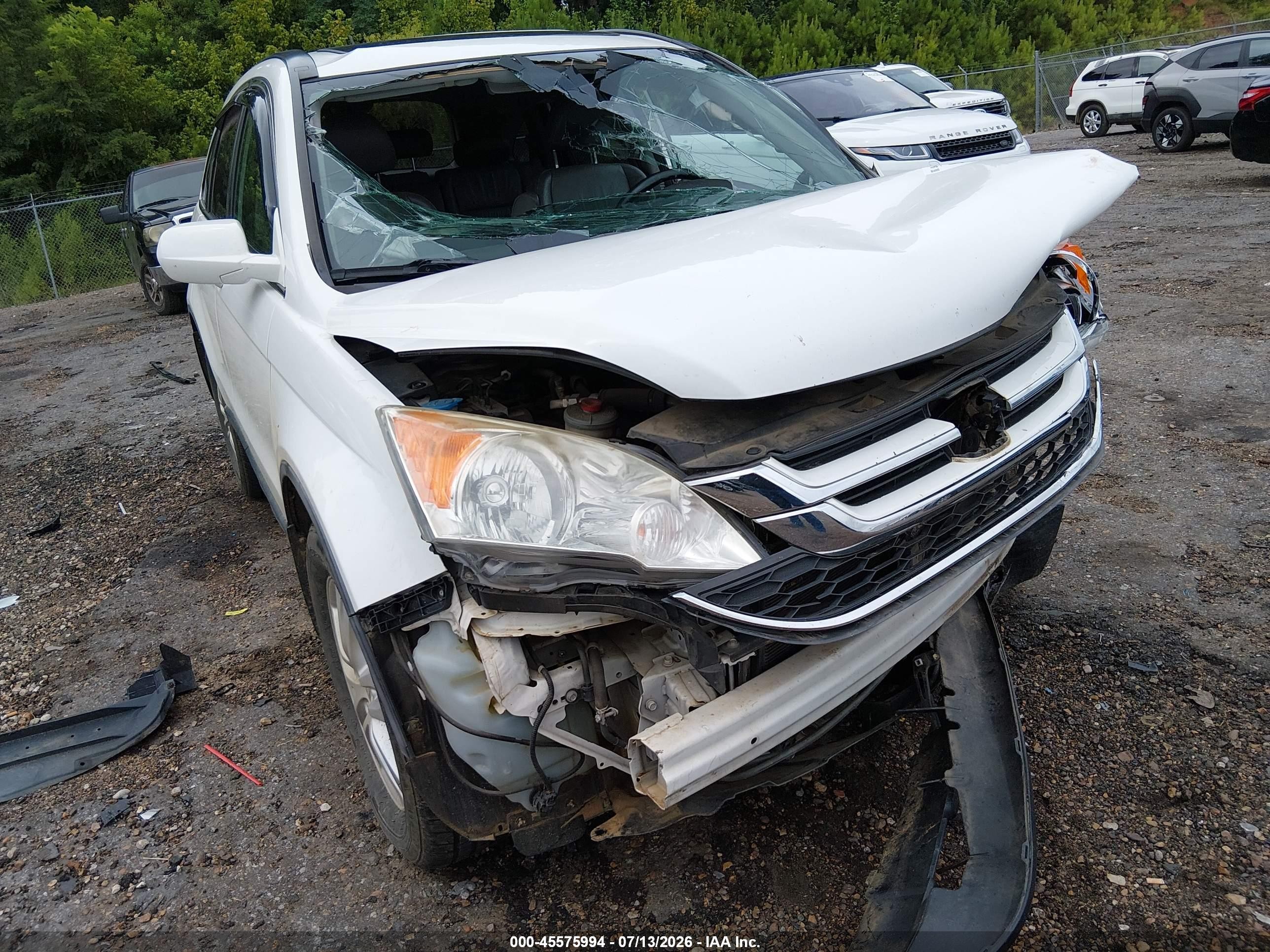 2010 Honda Cr-v Ex-l White vin: 5J6RE3H73AL019597