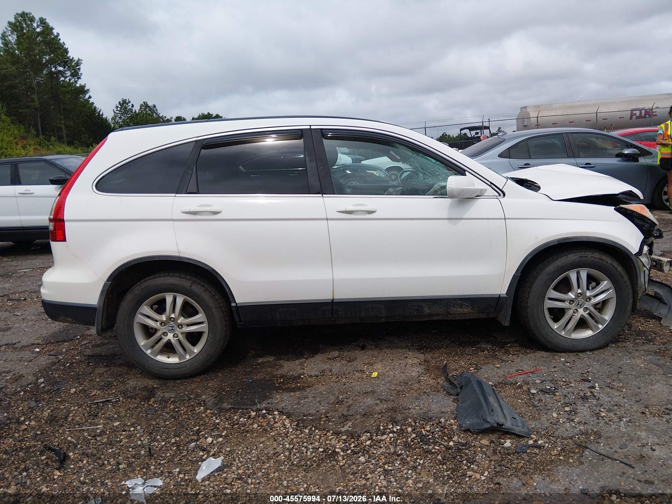 2010 Honda Cr-v Ex-l White vin: 5J6RE3H73AL019597
