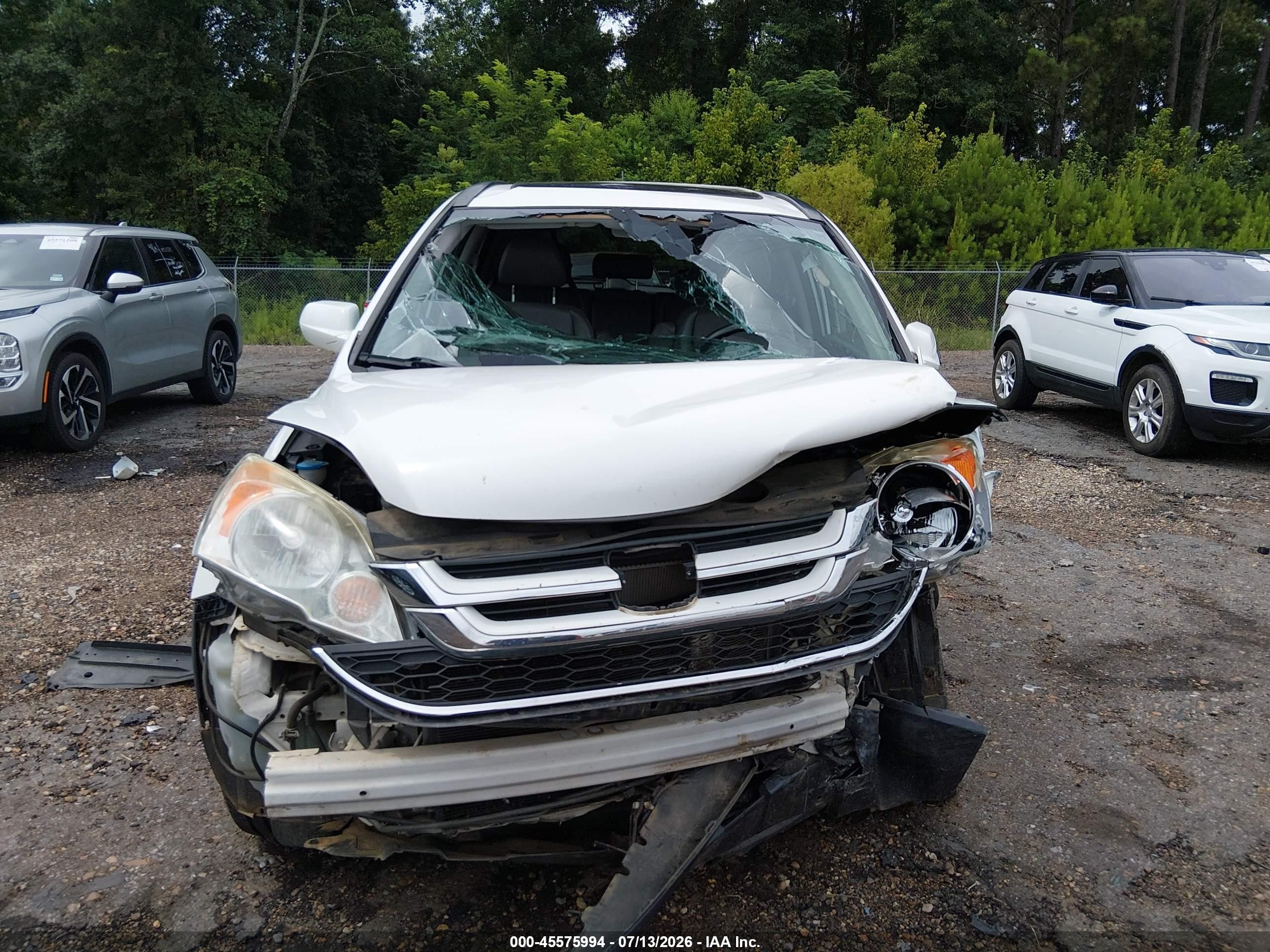 2010 Honda Cr-v Ex-l White vin: 5J6RE3H73AL019597
