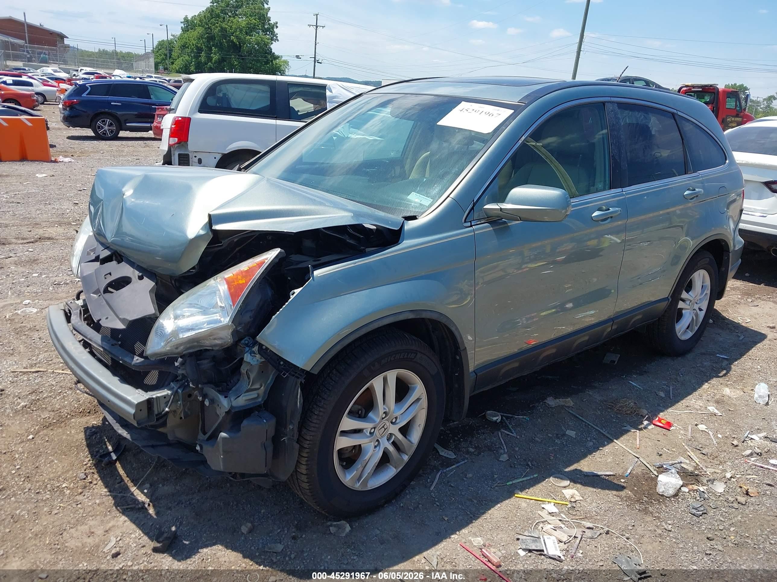 2010 Honda Cr-v Ex-l Light Blue vin: 5J6RE3H73AL039297