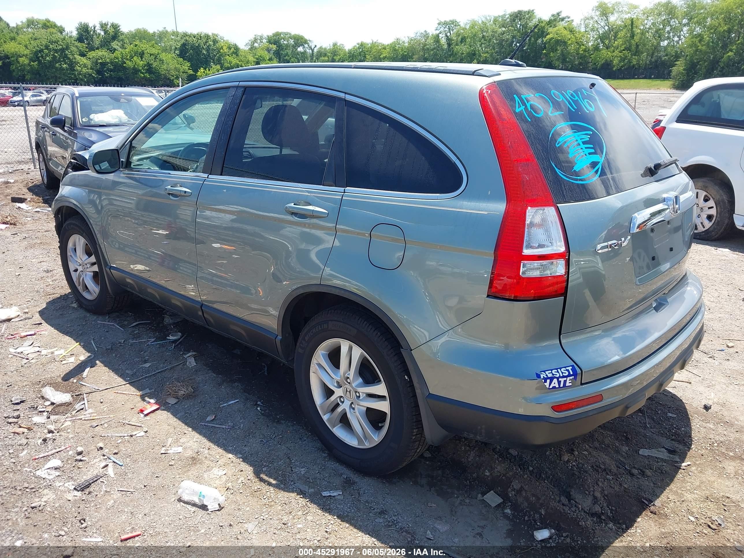 2010 Honda Cr-v Ex-l Light Blue vin: 5J6RE3H73AL039297