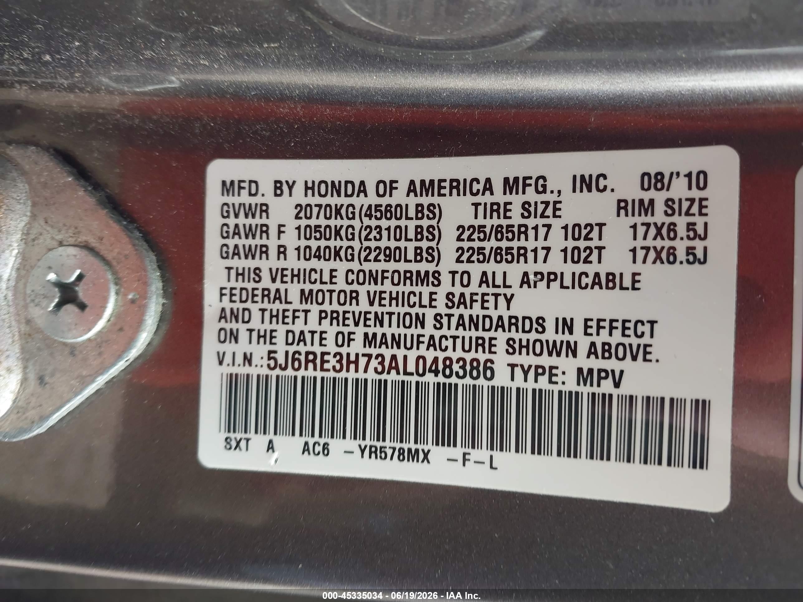 2010 Honda Cr-v Ex-l Gray vin: 5J6RE3H73AL048386