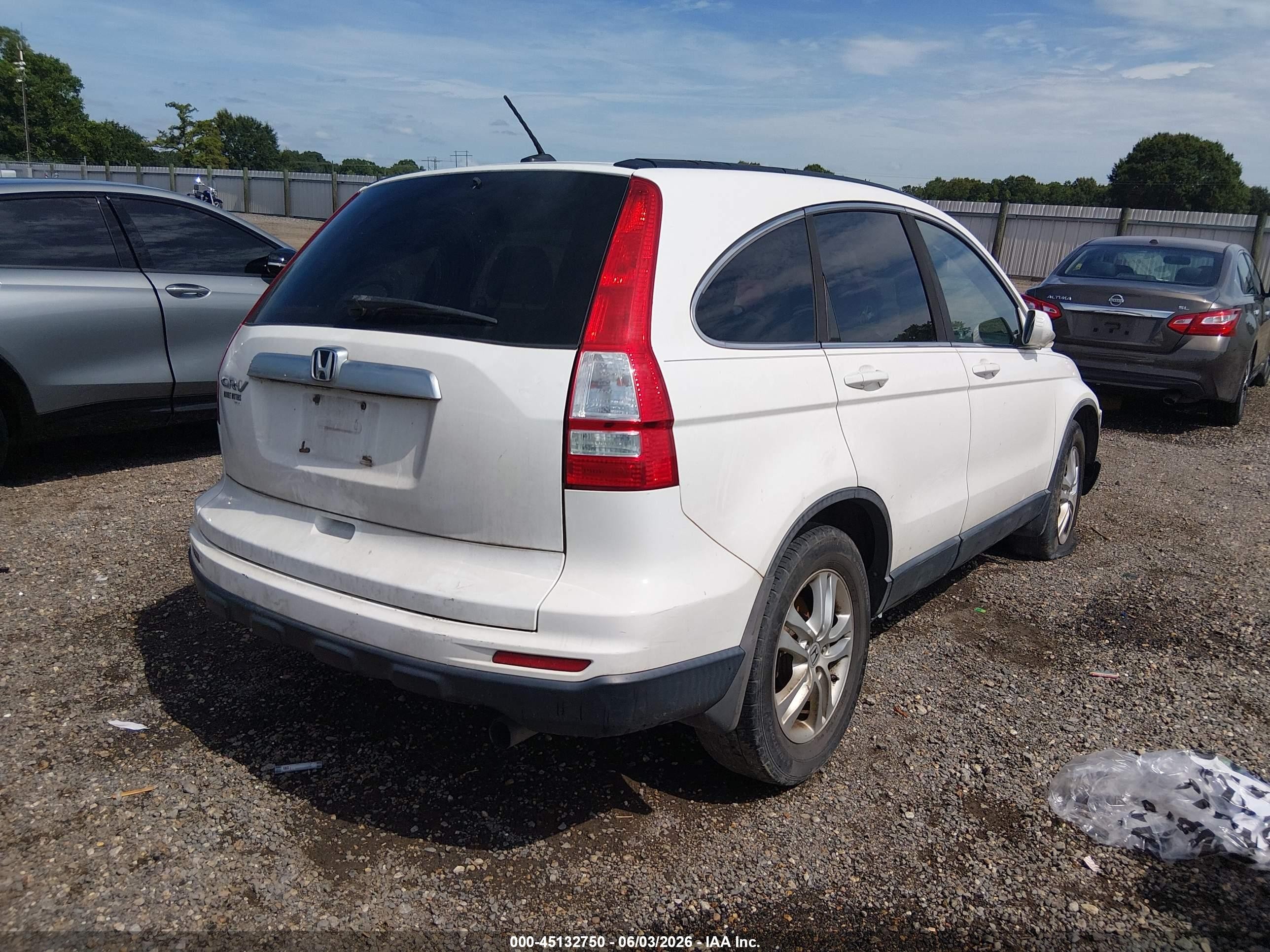 2010 Honda Cr-v Ex-l White vin: 5J6RE3H73AL049540
