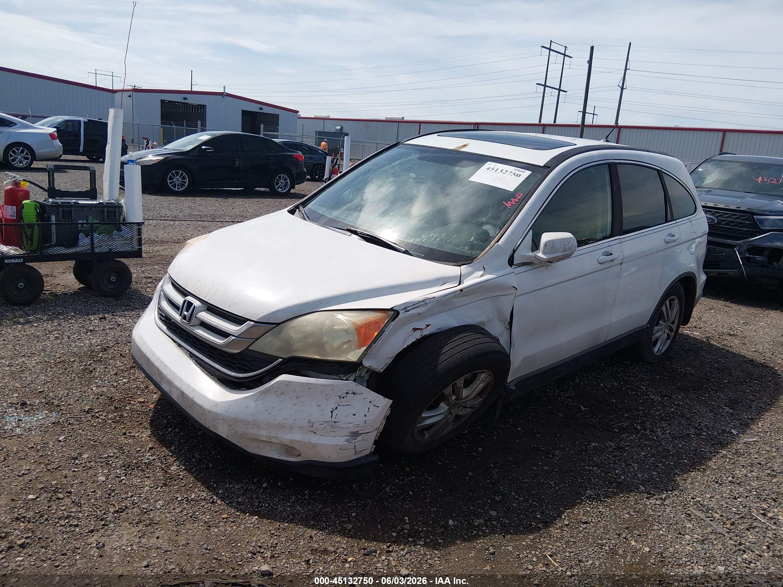 2010 Honda Cr-v Ex-l White vin: 5J6RE3H73AL049540