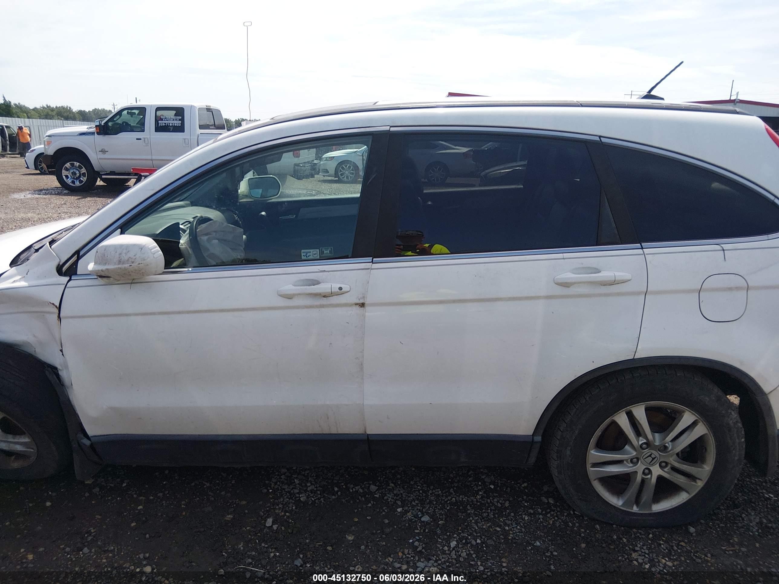 2010 Honda Cr-v Ex-l White vin: 5J6RE3H73AL049540