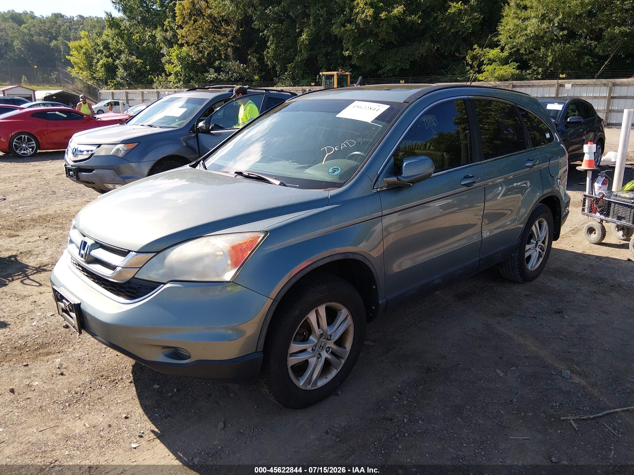 2011 Honda Cr-v Ex-l Blue vin: 5J6RE3H73BL053363