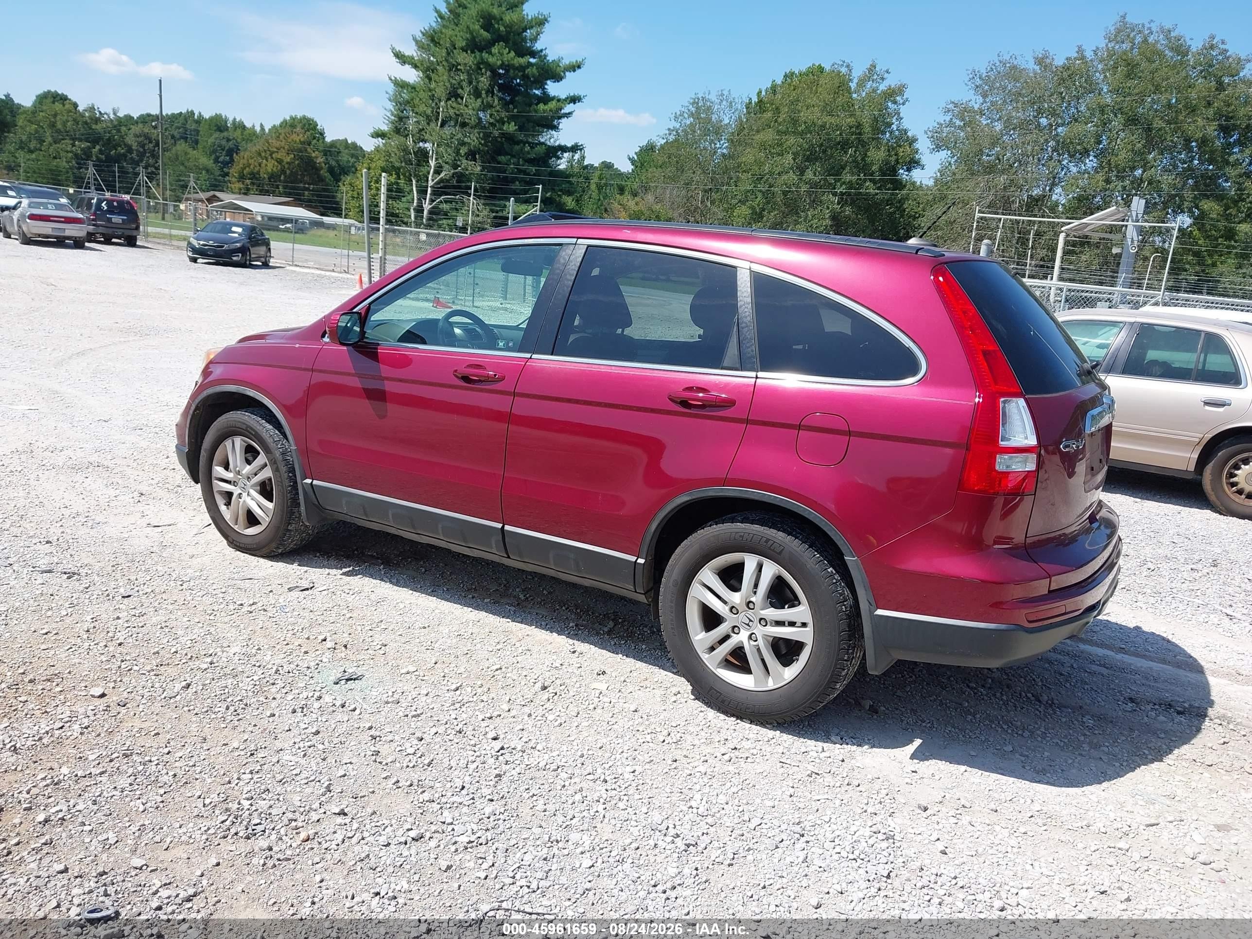 2011 Honda Cr-v Ex-l Burgundy vin: 5J6RE3H73BL060698