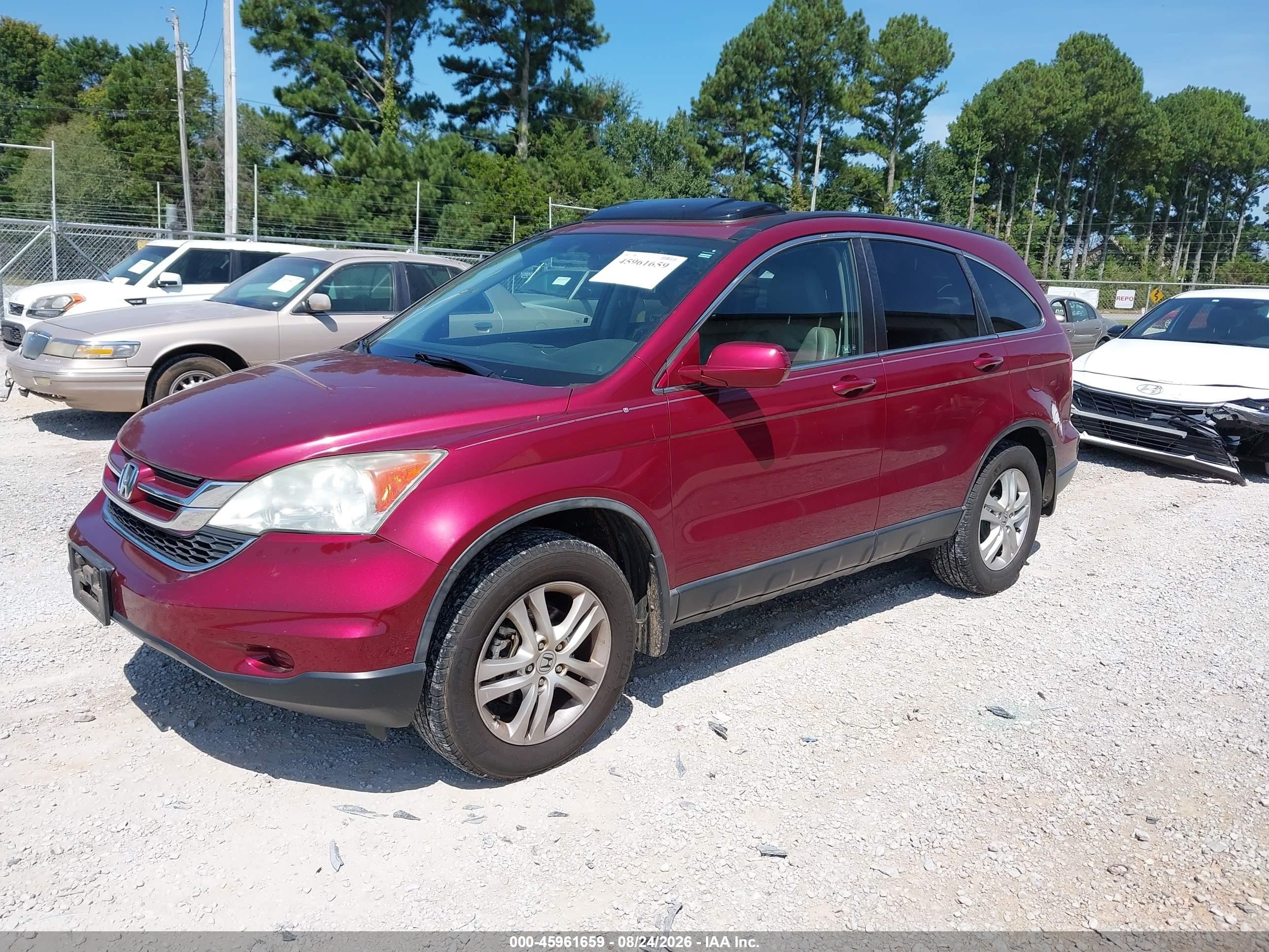 2011 Honda Cr-v Ex-l Burgundy vin: 5J6RE3H73BL060698