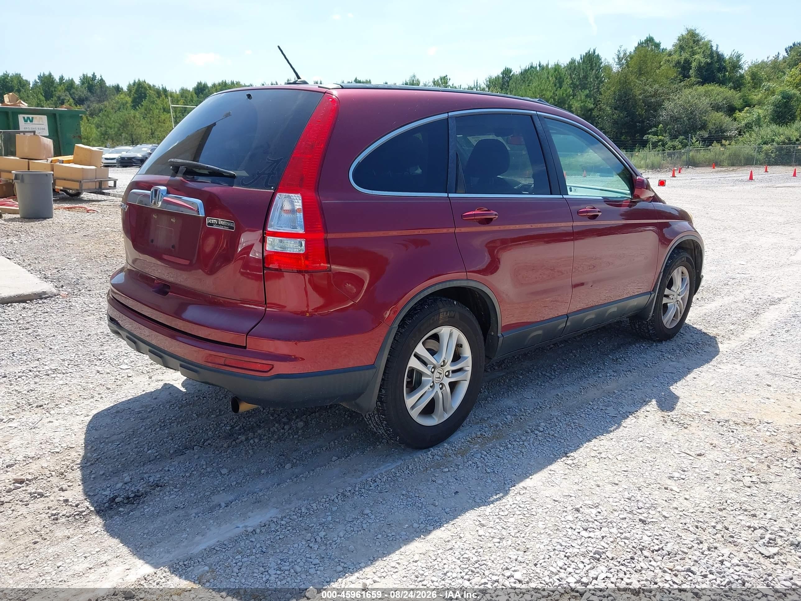 2011 Honda Cr-v Ex-l Burgundy vin: 5J6RE3H73BL060698