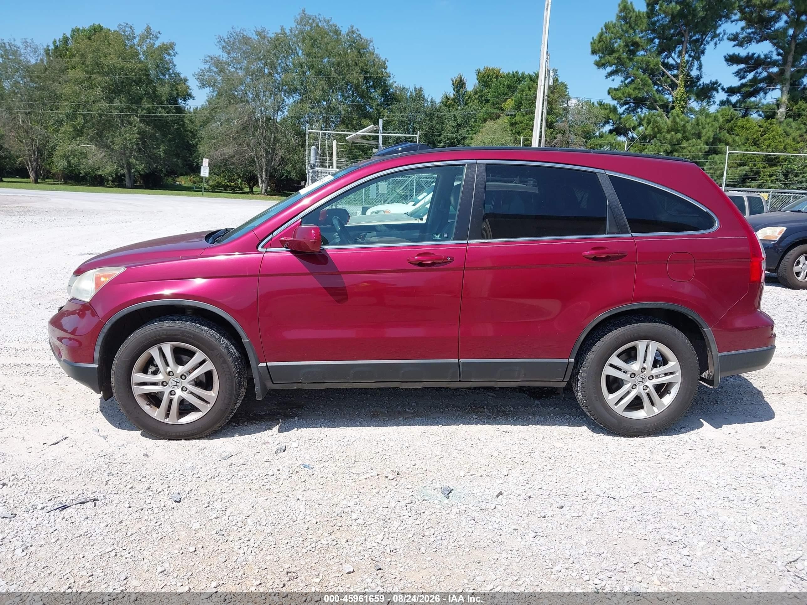 2011 Honda Cr-v Ex-l Burgundy vin: 5J6RE3H73BL060698
