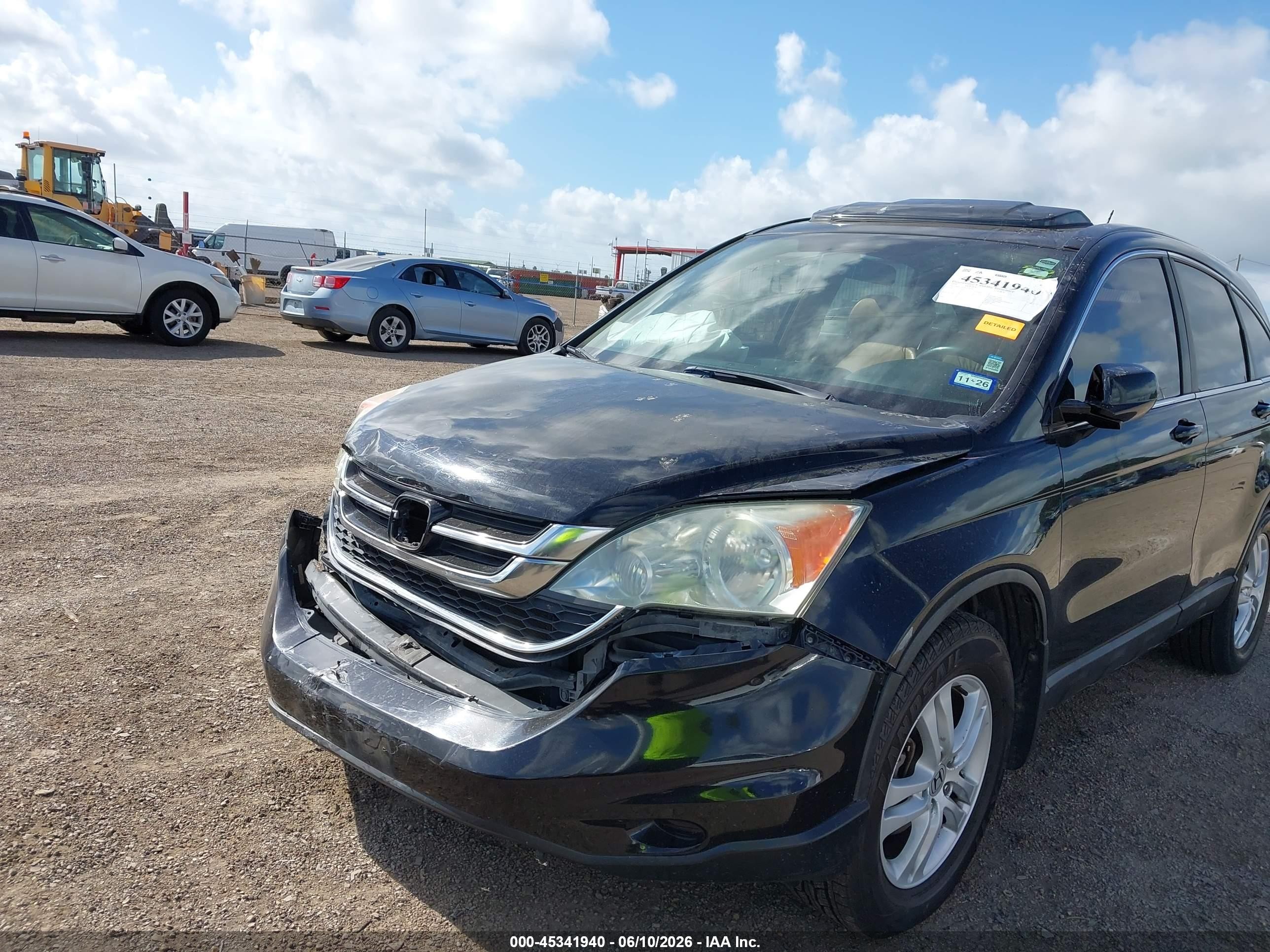 2010 Honda Cr-v Ex-l Черный vin: 5J6RE3H74AL002615