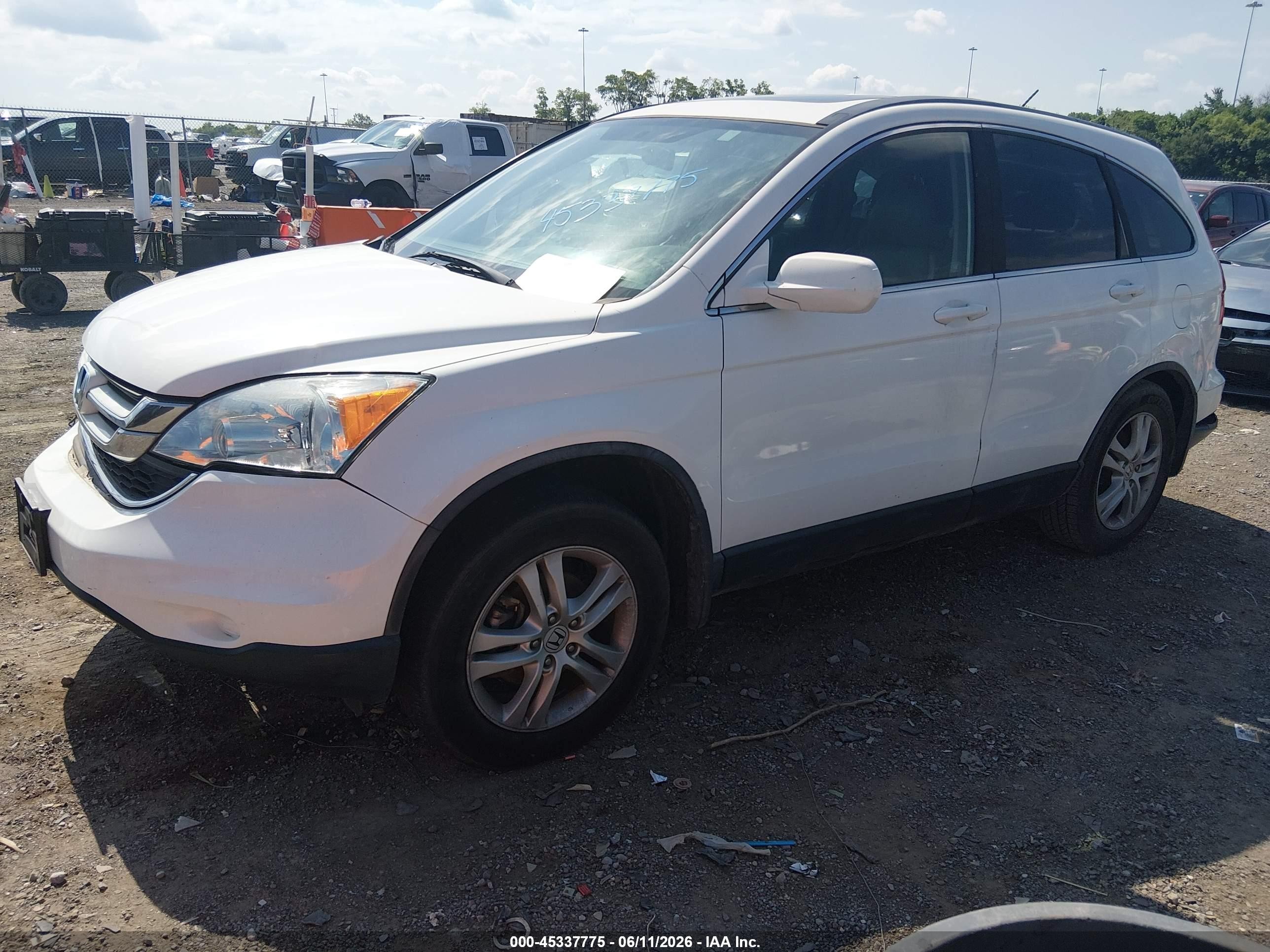 2010 Honda Cr-v Ex-l White vin: 5J6RE3H75AL013302