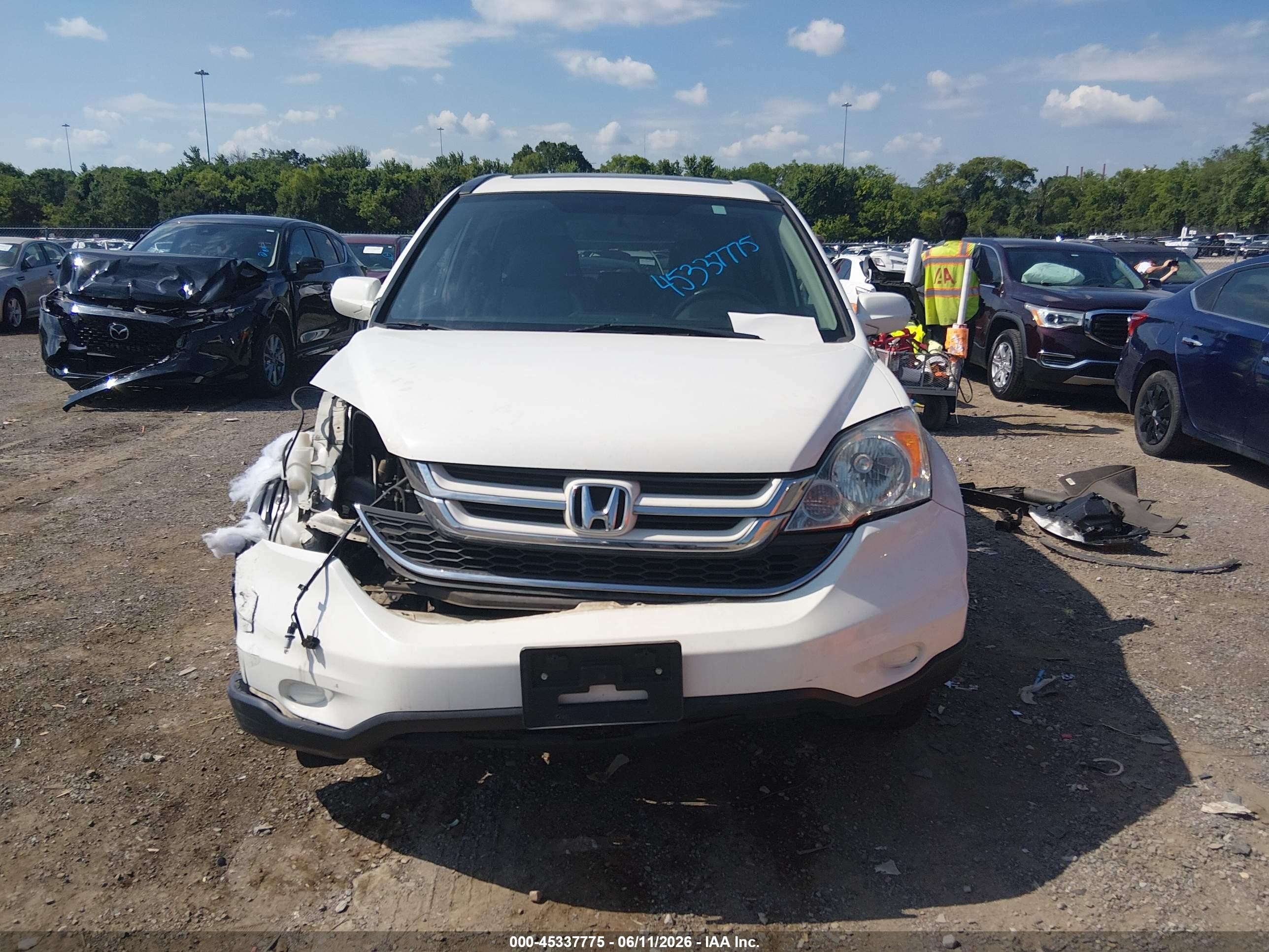 2010 Honda Cr-v Ex-l White vin: 5J6RE3H75AL013302