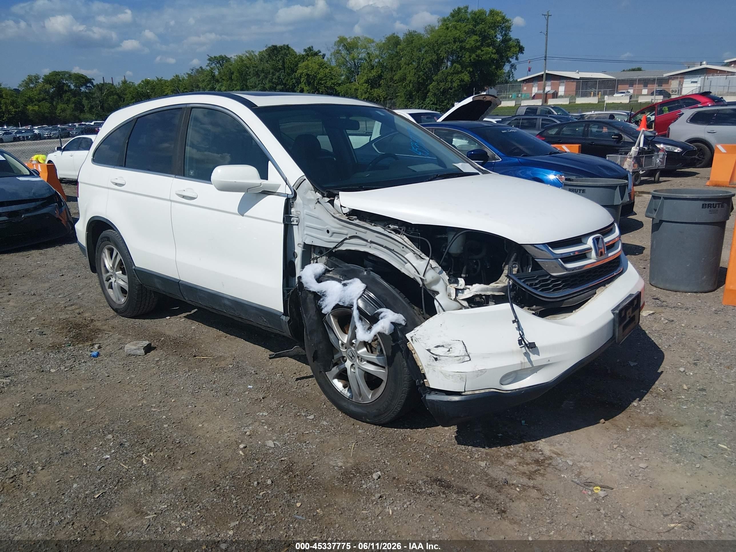 2010 Honda Cr-v Ex-l White vin: 5J6RE3H75AL013302