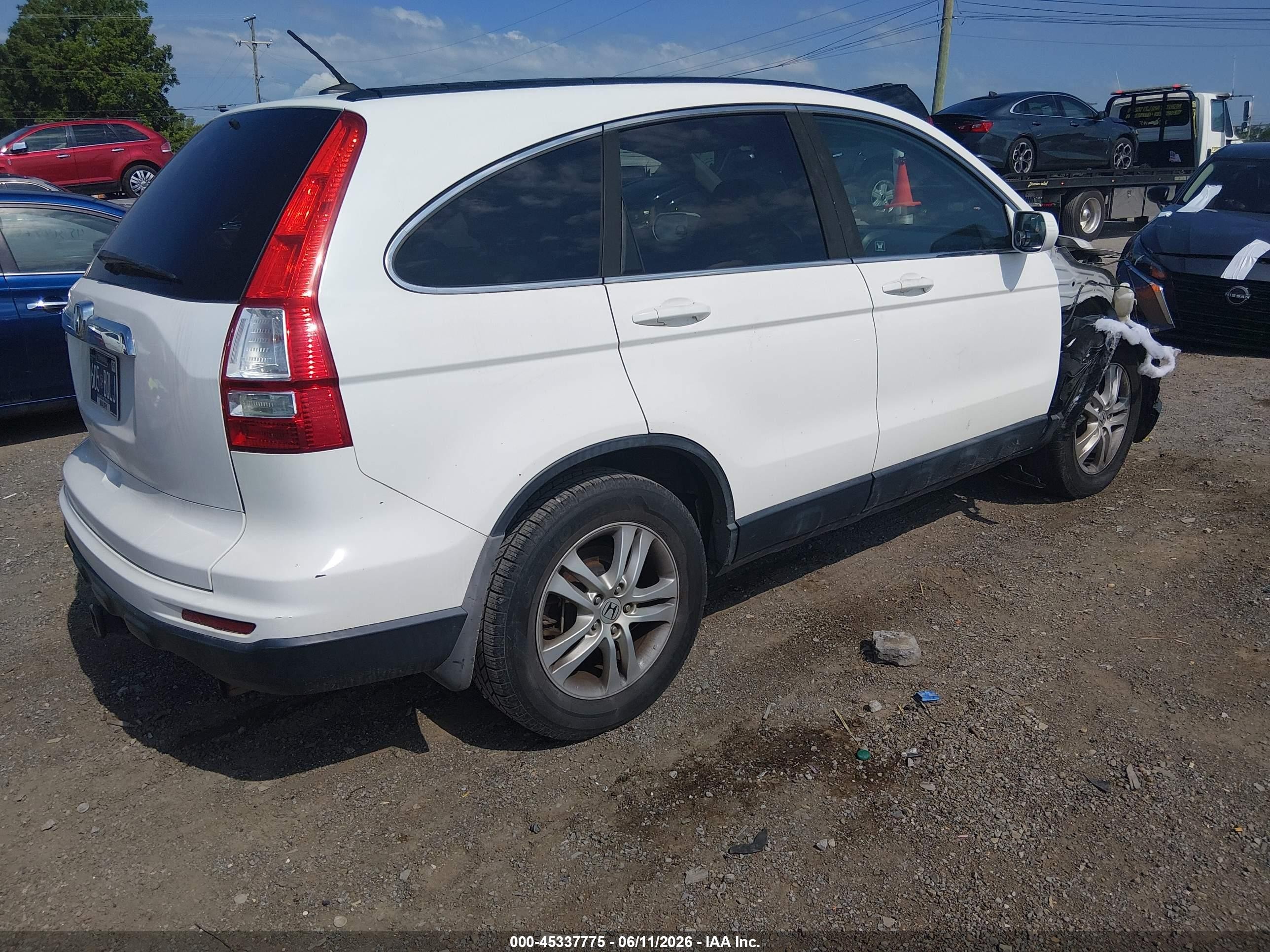 2010 Honda Cr-v Ex-l White vin: 5J6RE3H75AL013302