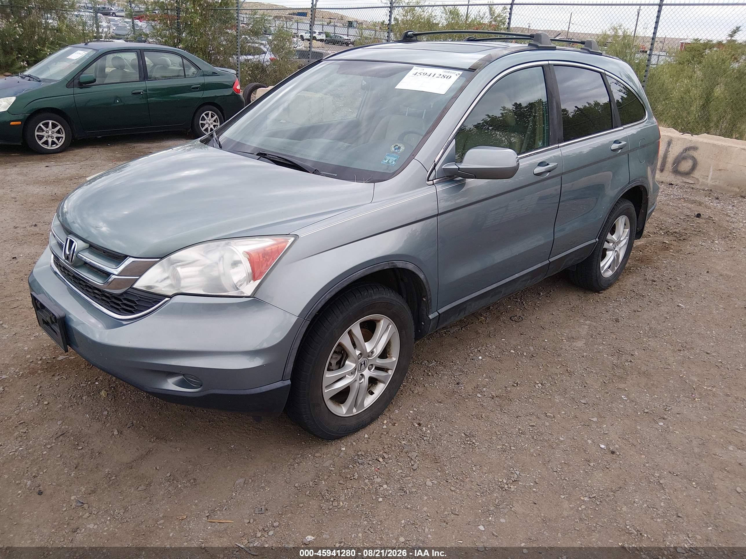 2010 Honda Cr-v Ex-l Green vin: 5J6RE3H75AL050673