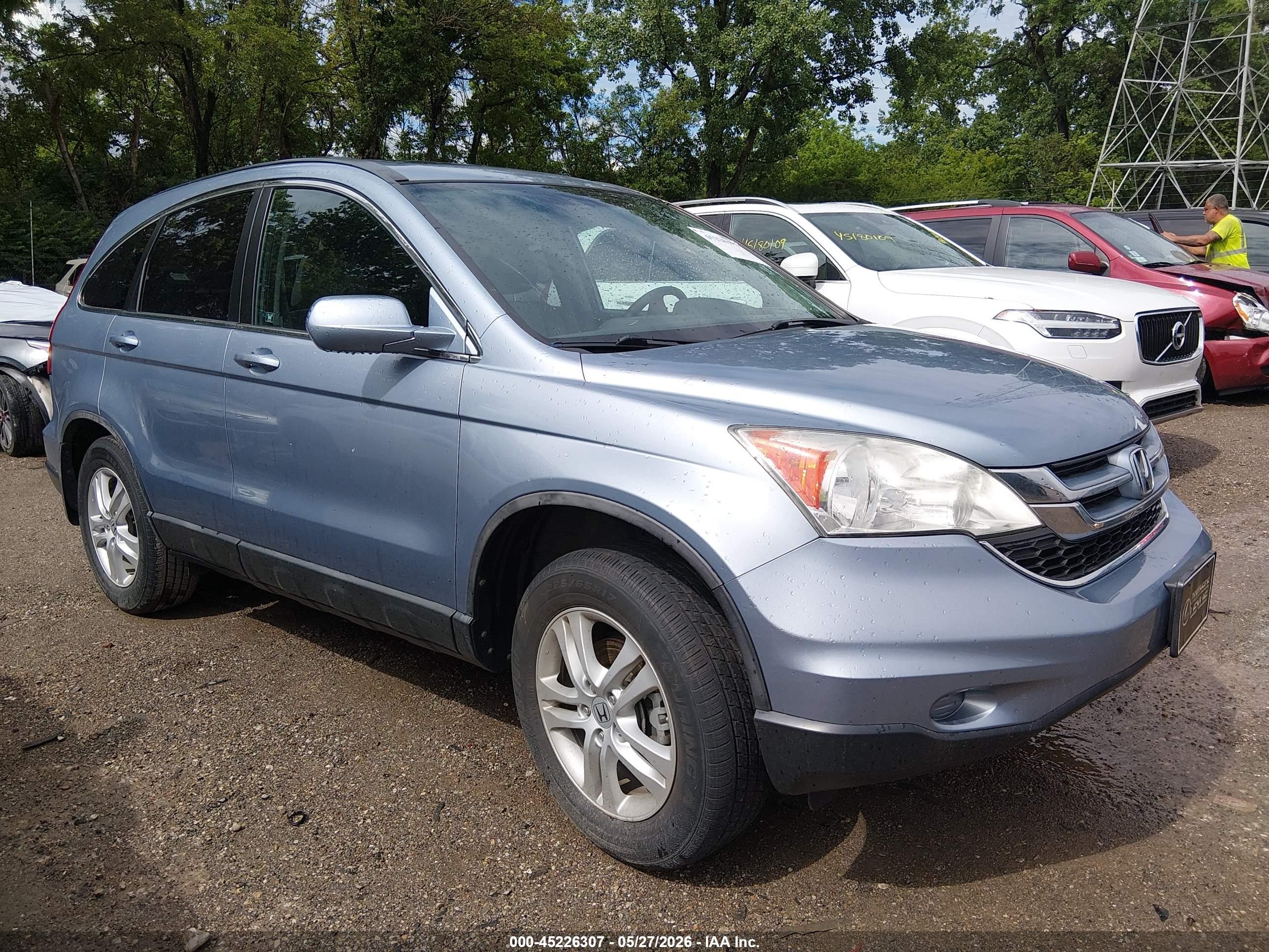 2010 Honda Cr-v Ex-l Light Blue vin: 5J6RE3H76AL012272