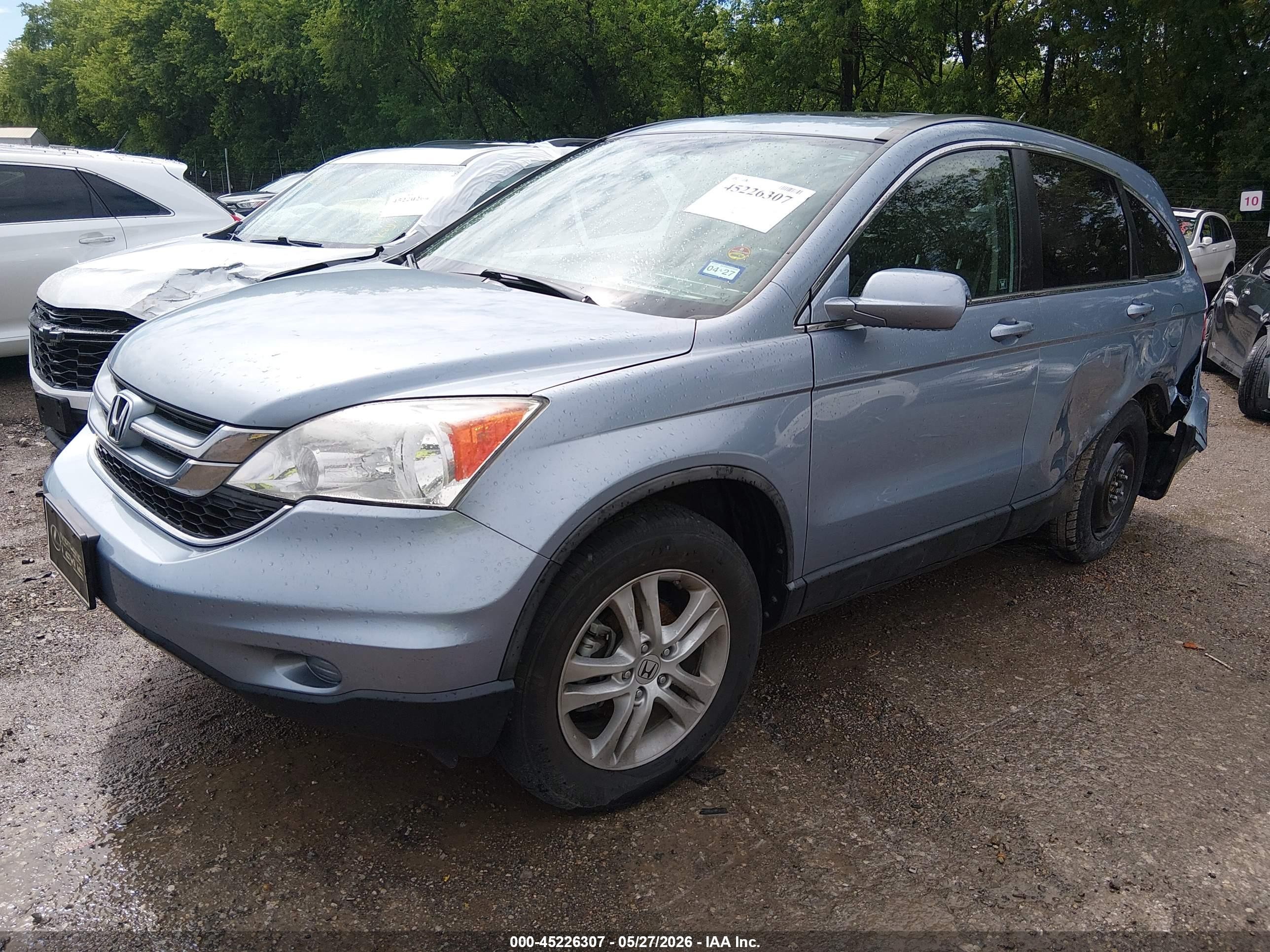2010 Honda Cr-v Ex-l Light Blue vin: 5J6RE3H76AL012272