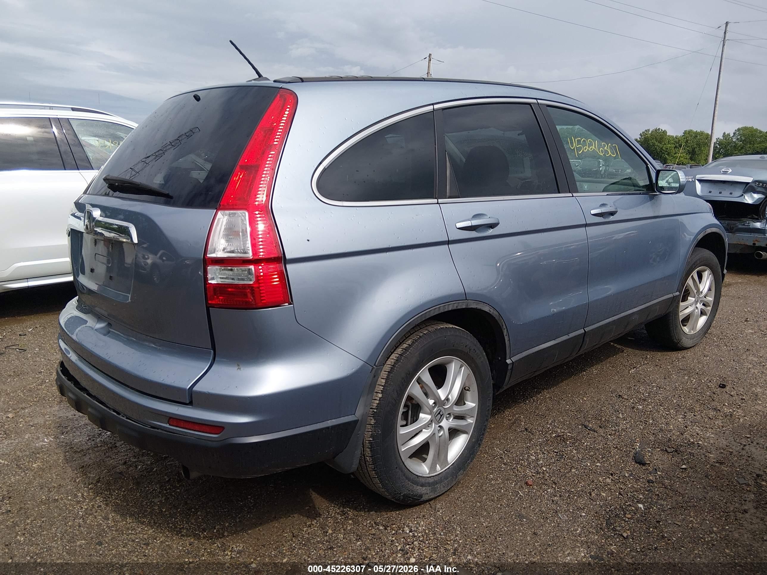 2010 Honda Cr-v Ex-l Light Blue vin: 5J6RE3H76AL012272