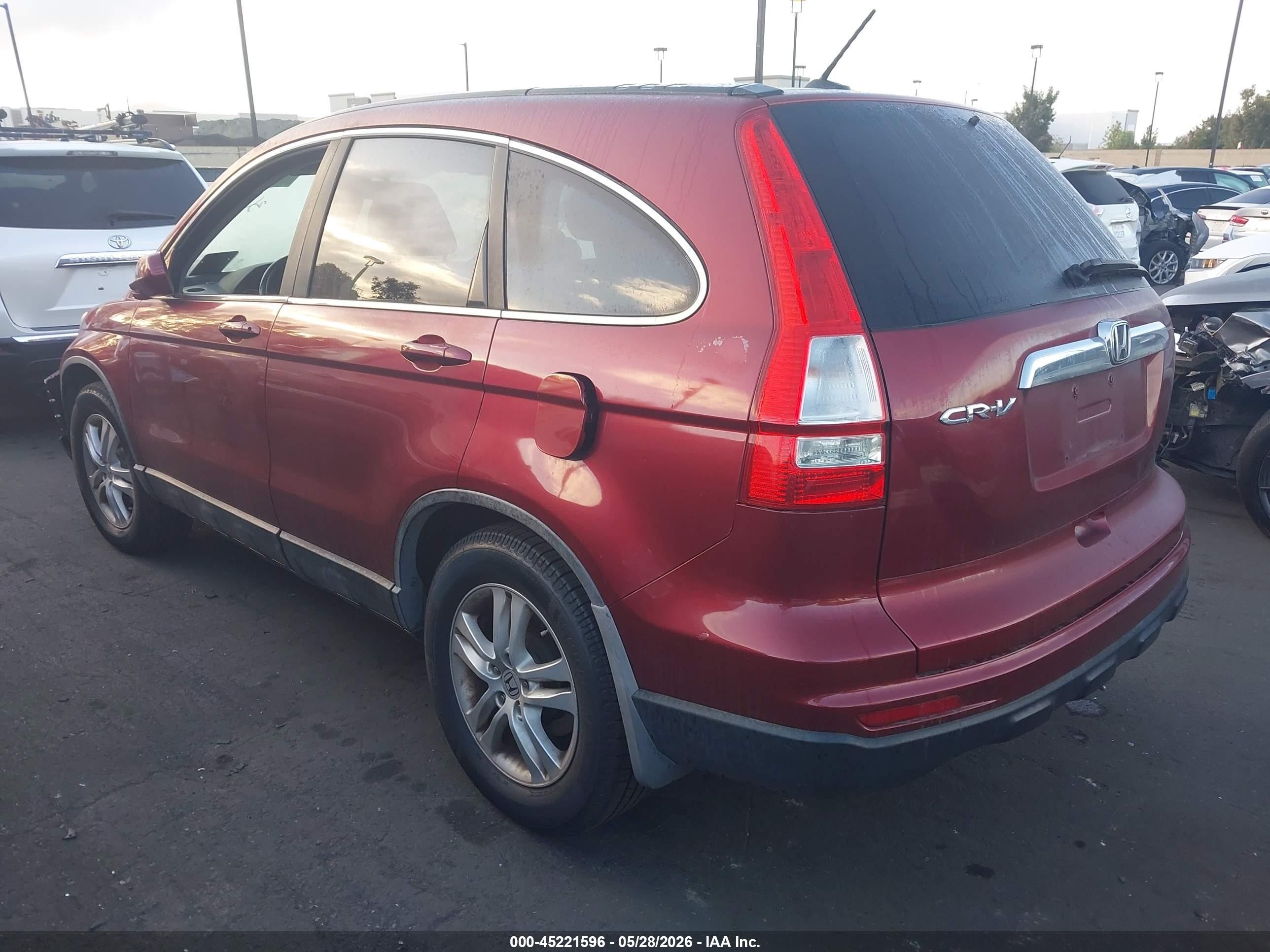 2010 Honda Cr-v Ex-l Red vin: 5J6RE3H76AL014622