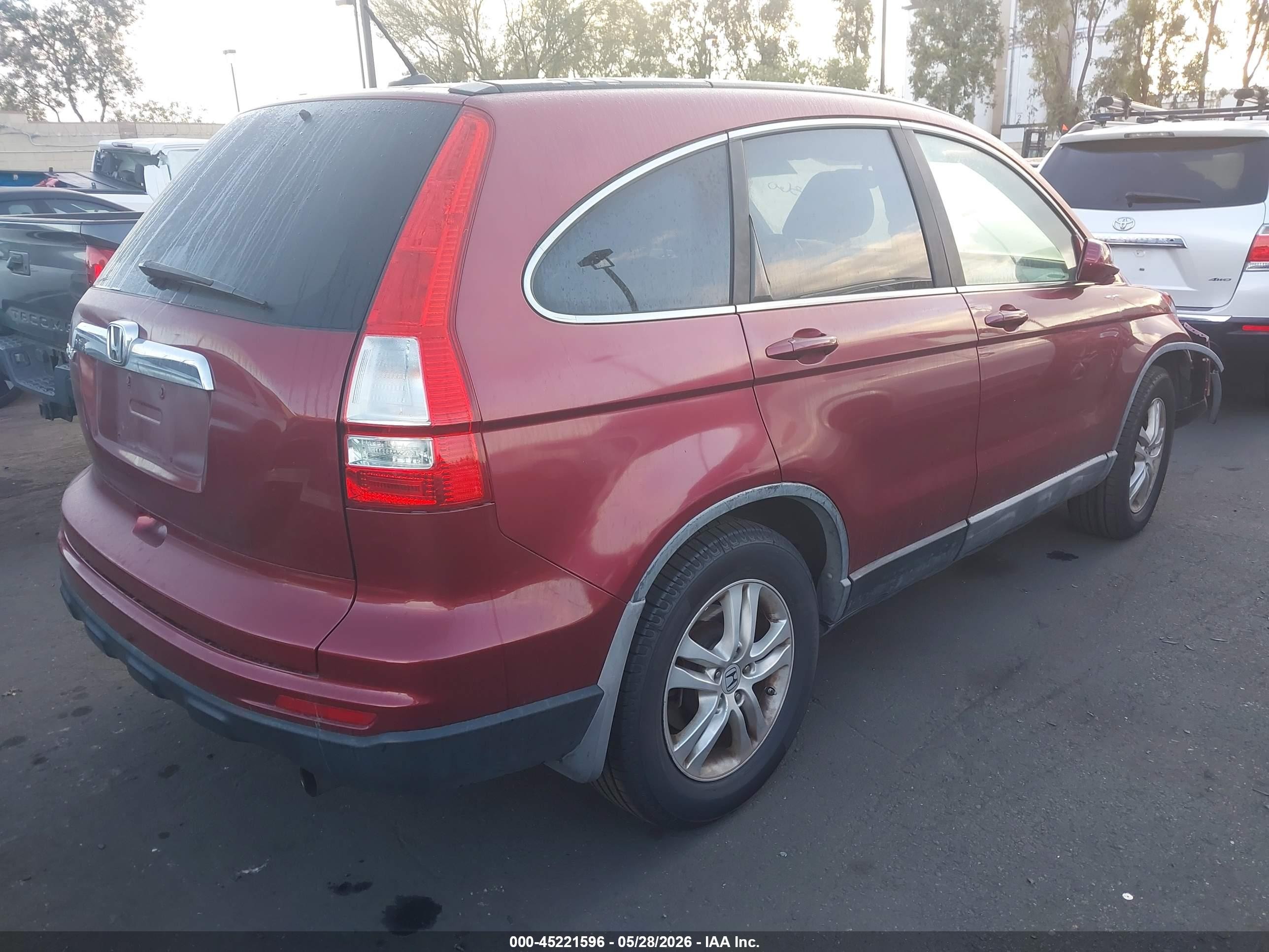 2010 Honda Cr-v Ex-l Red vin: 5J6RE3H76AL014622