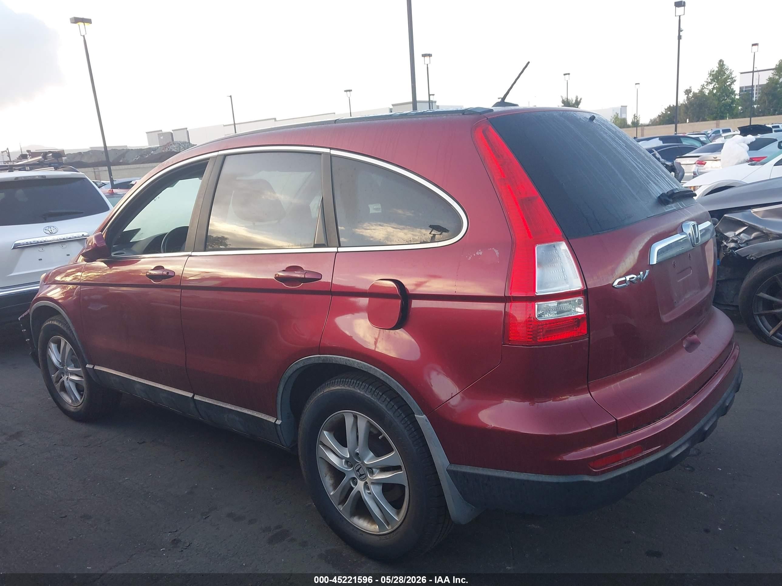 2010 Honda Cr-v Ex-l Red vin: 5J6RE3H76AL014622