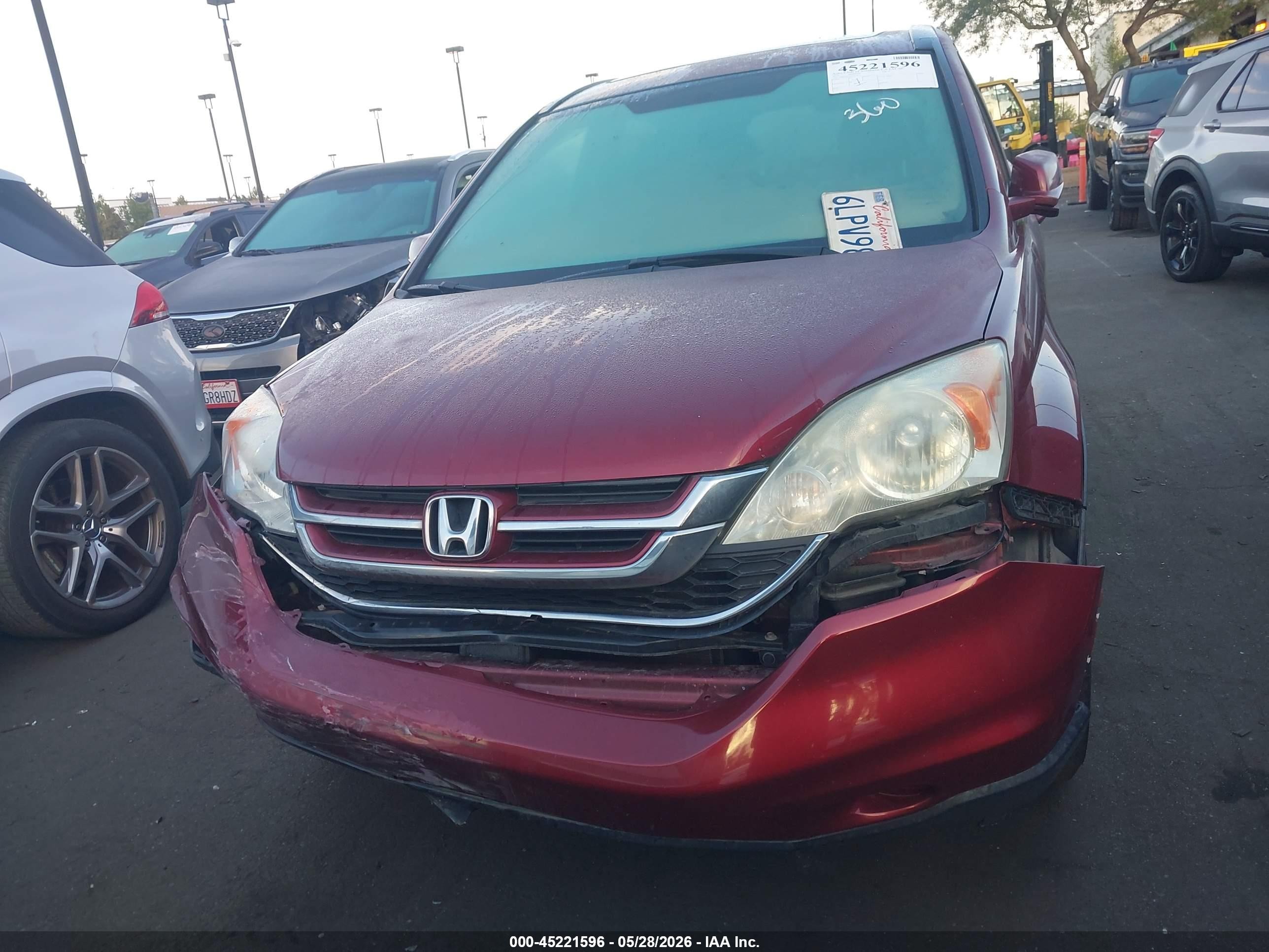 2010 Honda Cr-v Ex-l Red vin: 5J6RE3H76AL014622