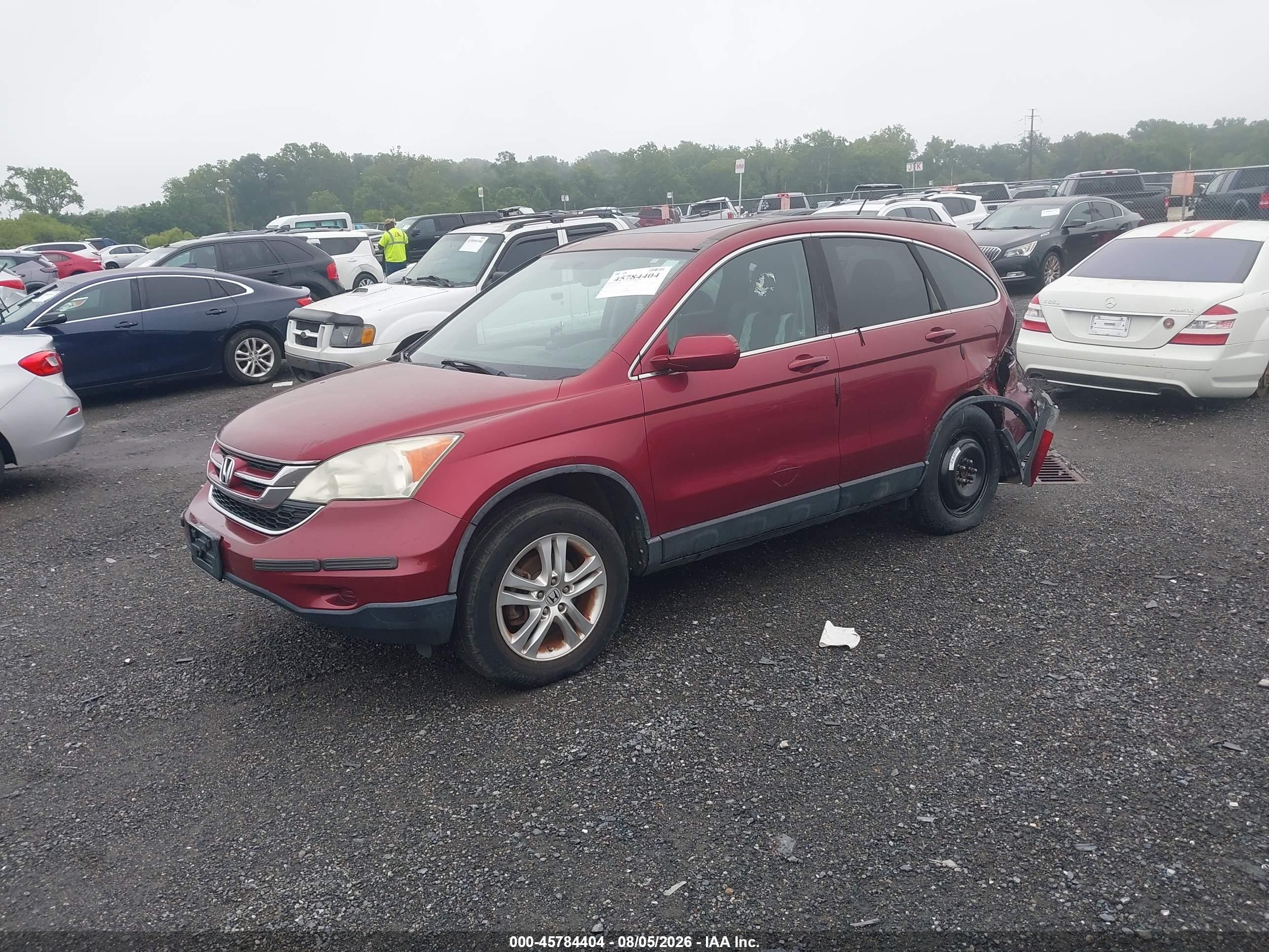 2010 Honda Cr-v Ex-l Burgundy vin: 5J6RE3H76AL035003