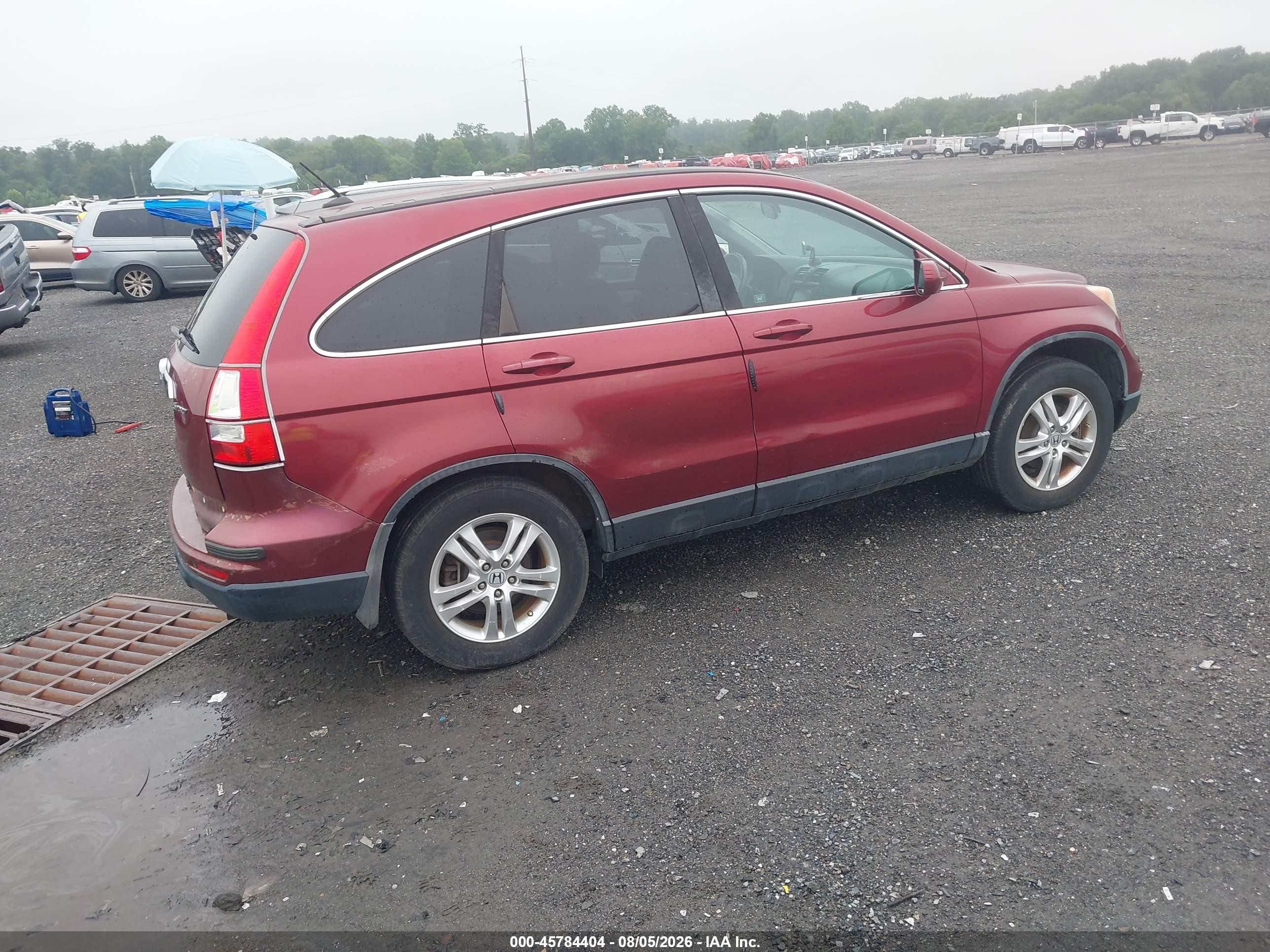 2010 Honda Cr-v Ex-l Burgundy vin: 5J6RE3H76AL035003
