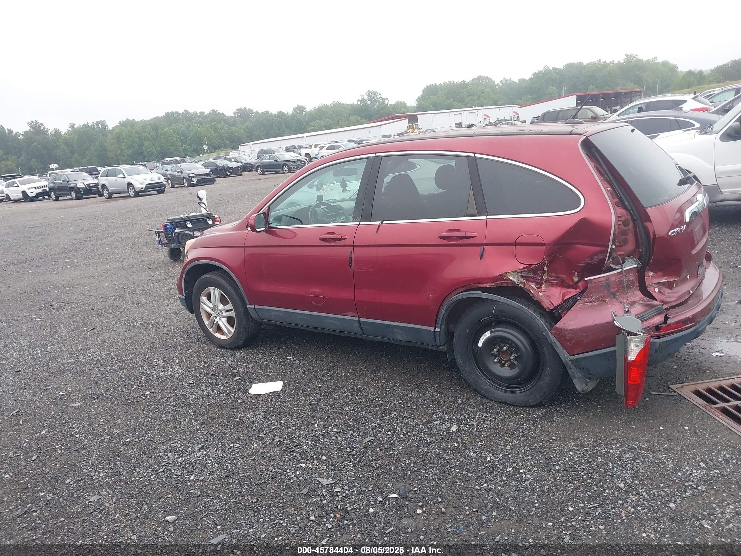 2010 Honda Cr-v Ex-l Burgundy vin: 5J6RE3H76AL035003