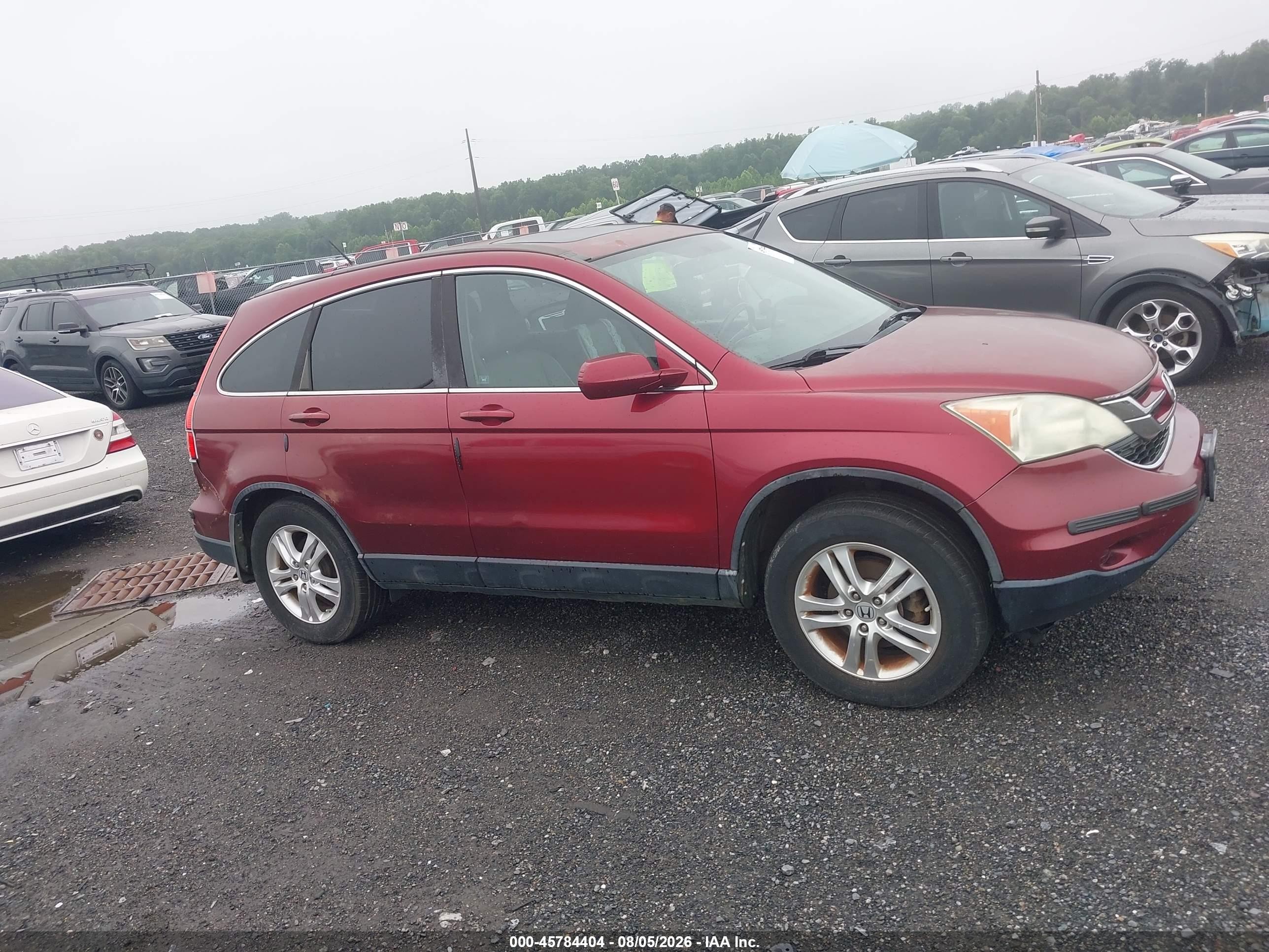2010 Honda Cr-v Ex-l Burgundy vin: 5J6RE3H76AL035003
