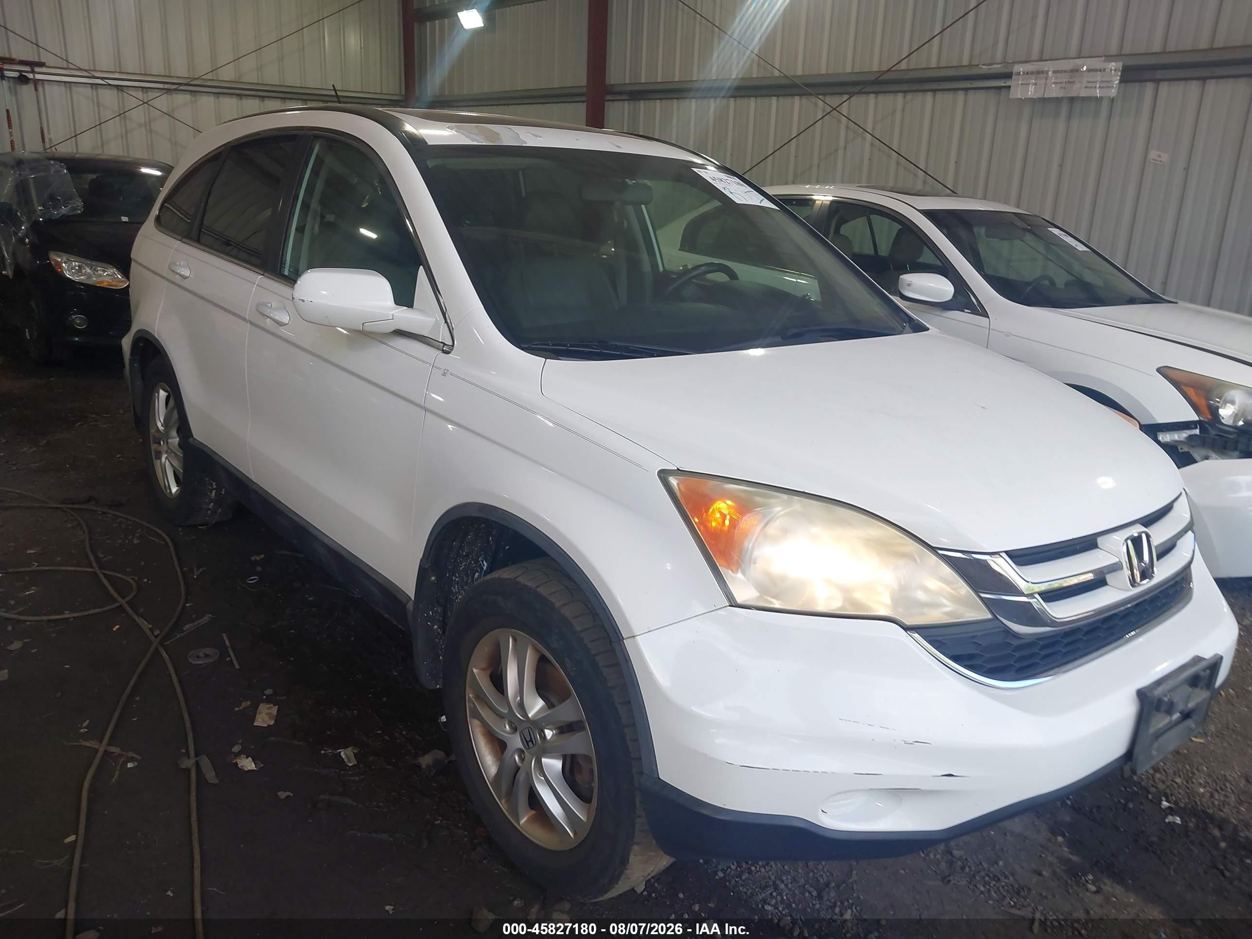 2010 Honda Cr-v Ex-l Белый vin: 5J6RE3H76AL043490