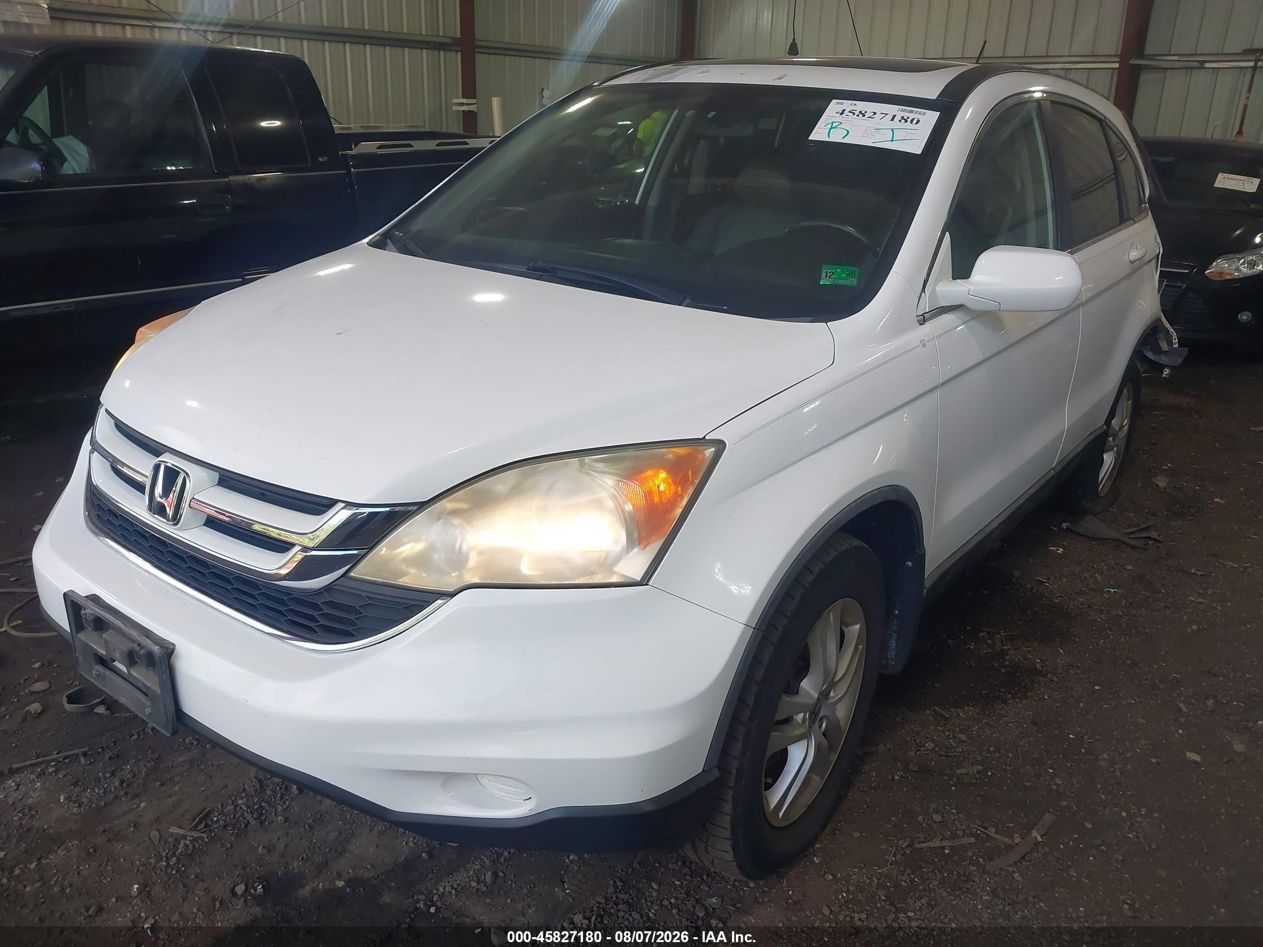 2010 Honda Cr-v Ex-l Белый vin: 5J6RE3H76AL043490