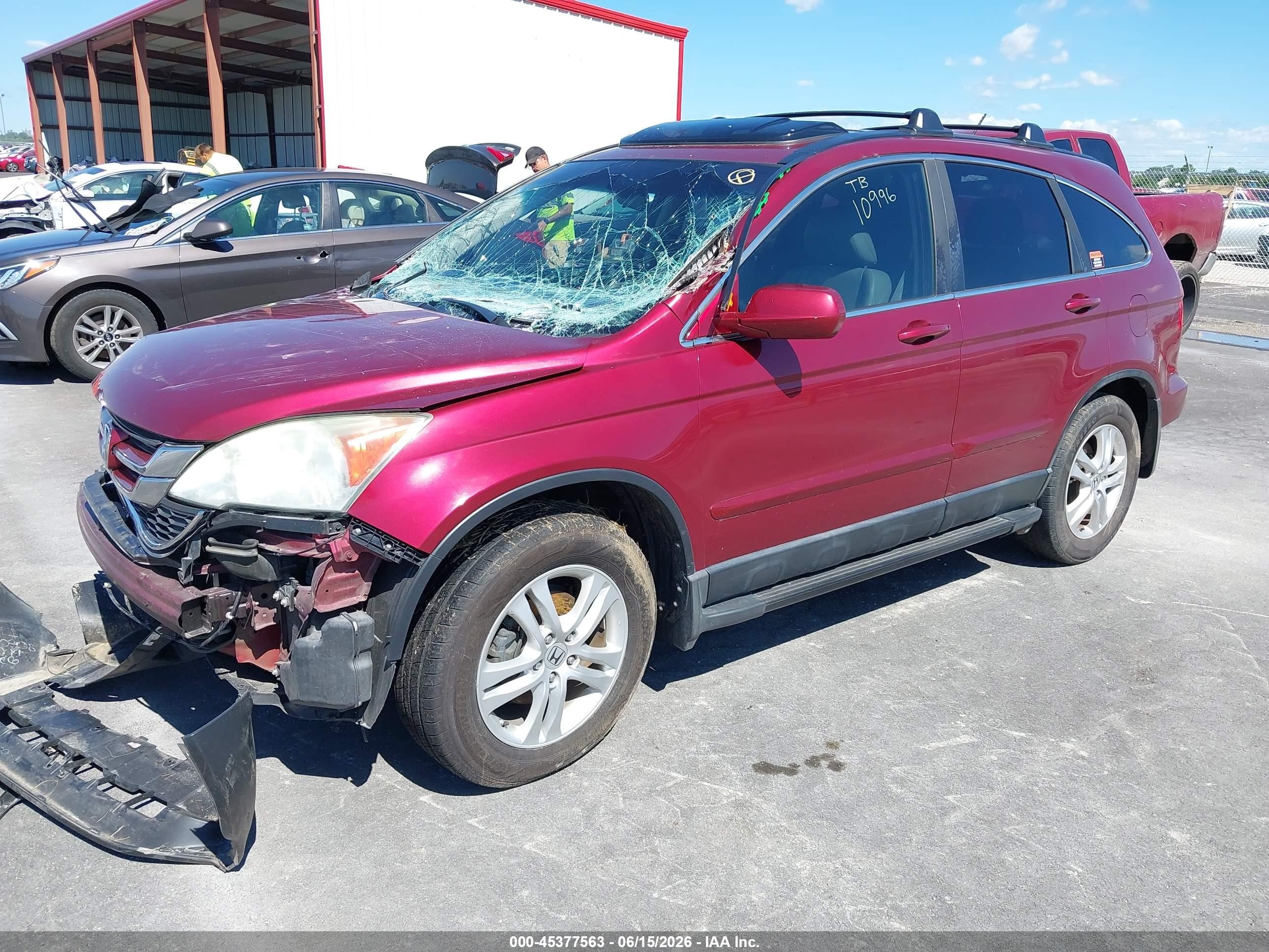 2011 Honda Cr-v Ex-l Red vin: 5J6RE3H77BL007972