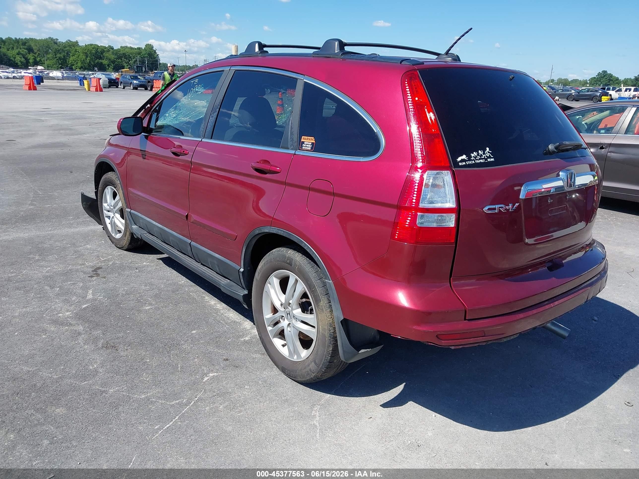 2011 Honda Cr-v Ex-l Red vin: 5J6RE3H77BL007972