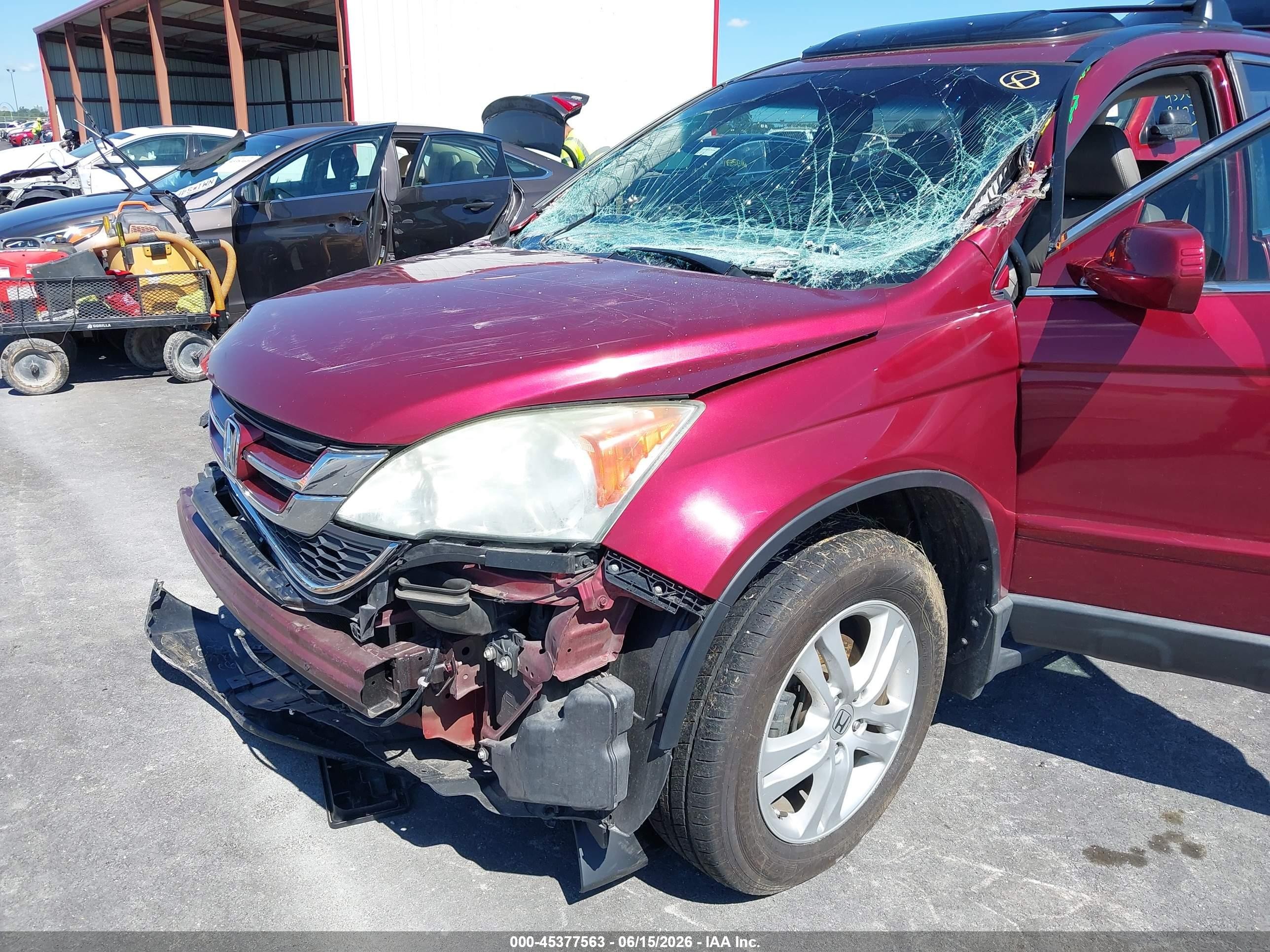 2011 Honda Cr-v Ex-l Red vin: 5J6RE3H77BL007972