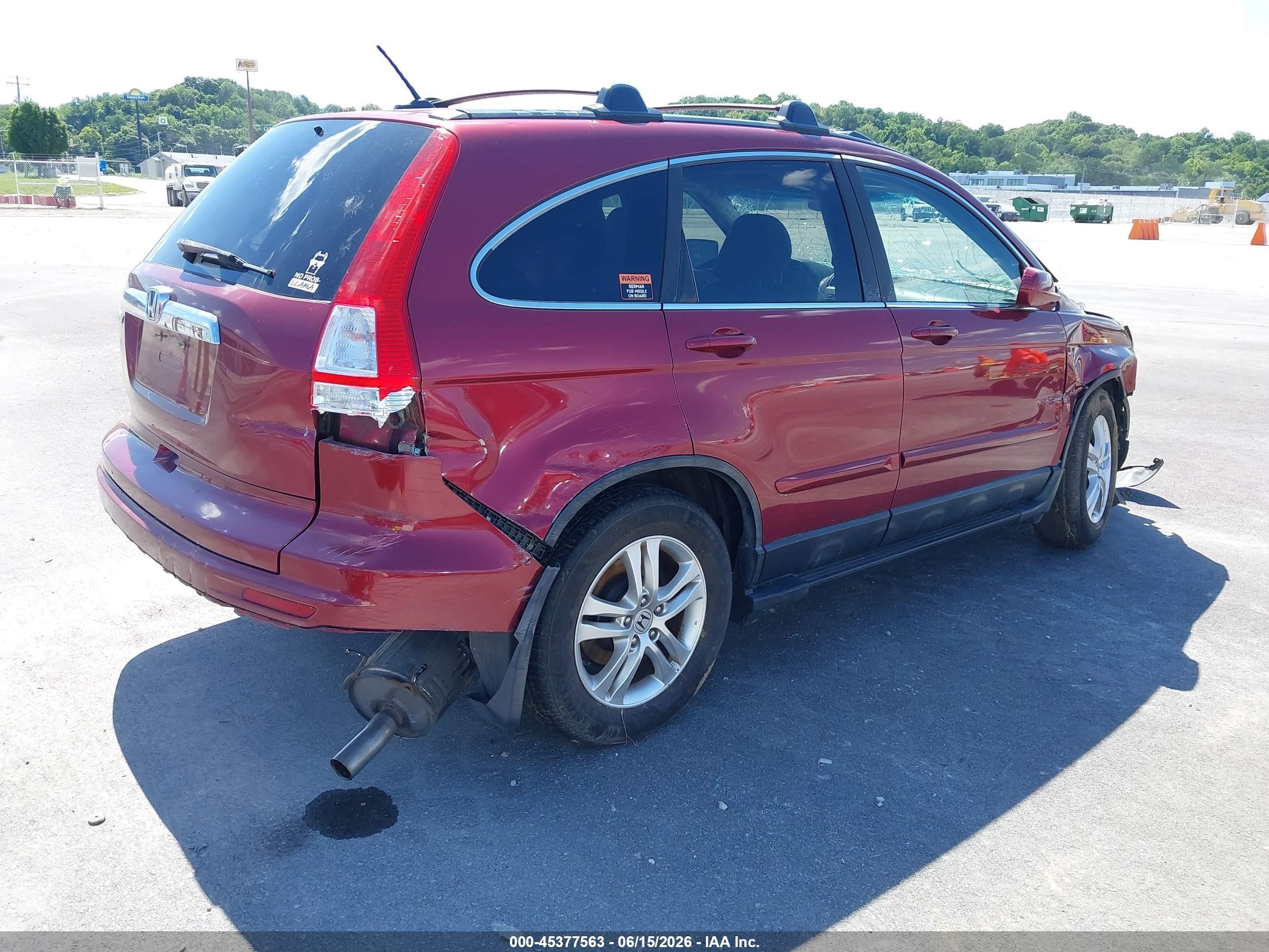 2011 Honda Cr-v Ex-l Red vin: 5J6RE3H77BL007972